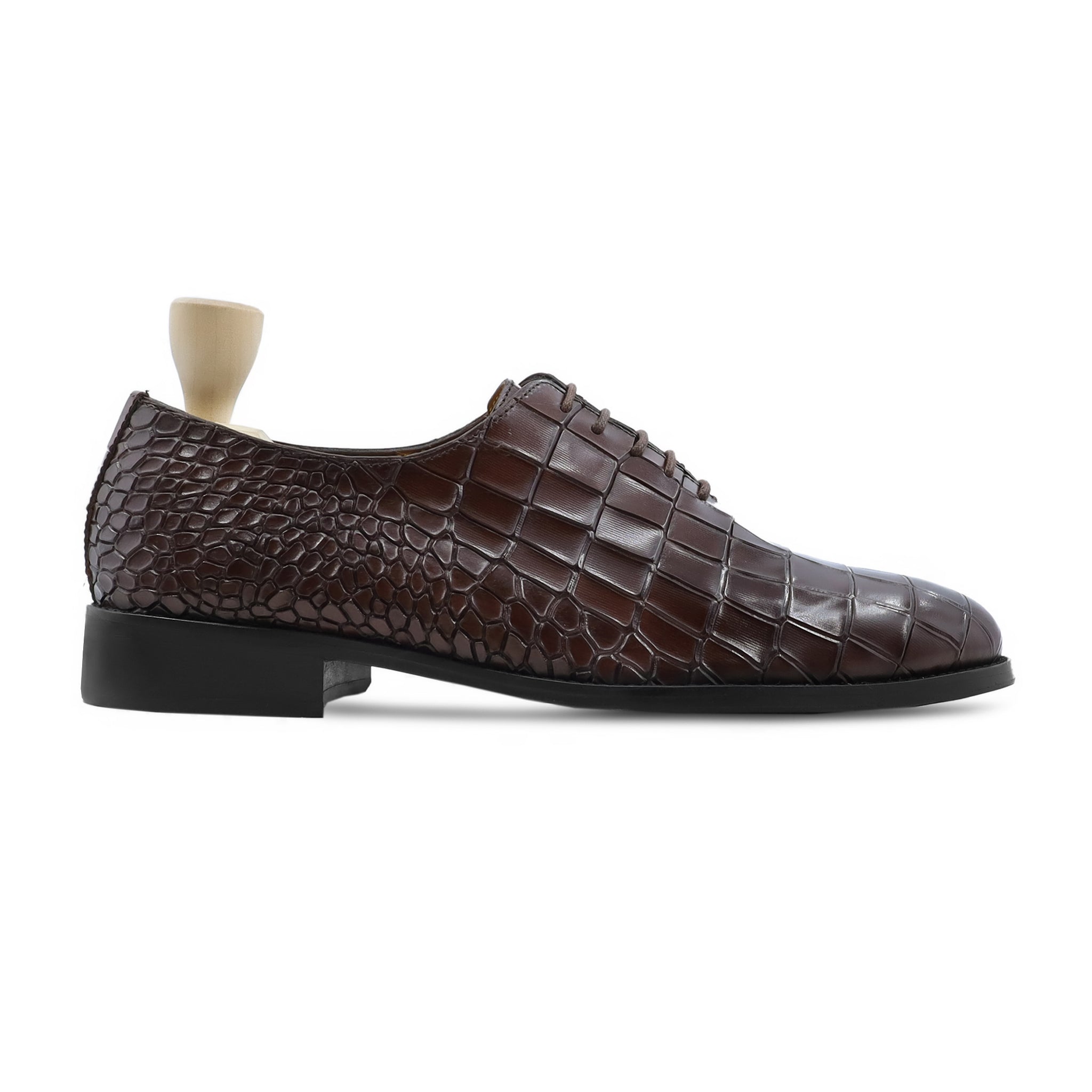 Sawt - Men's Dark Brown Calf Leather Wholecut Shoe