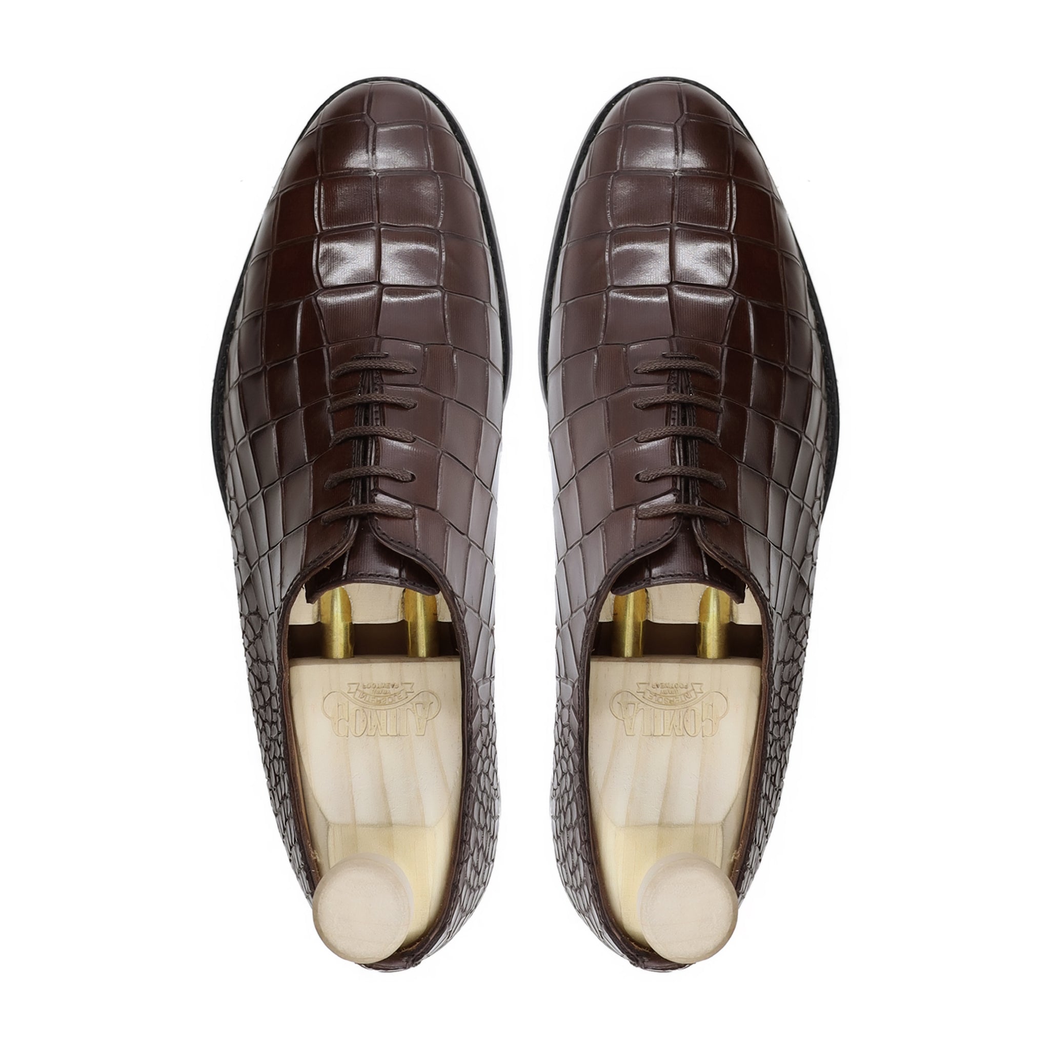 Sawt - Men's Dark Brown Calf Leather Wholecut Shoe