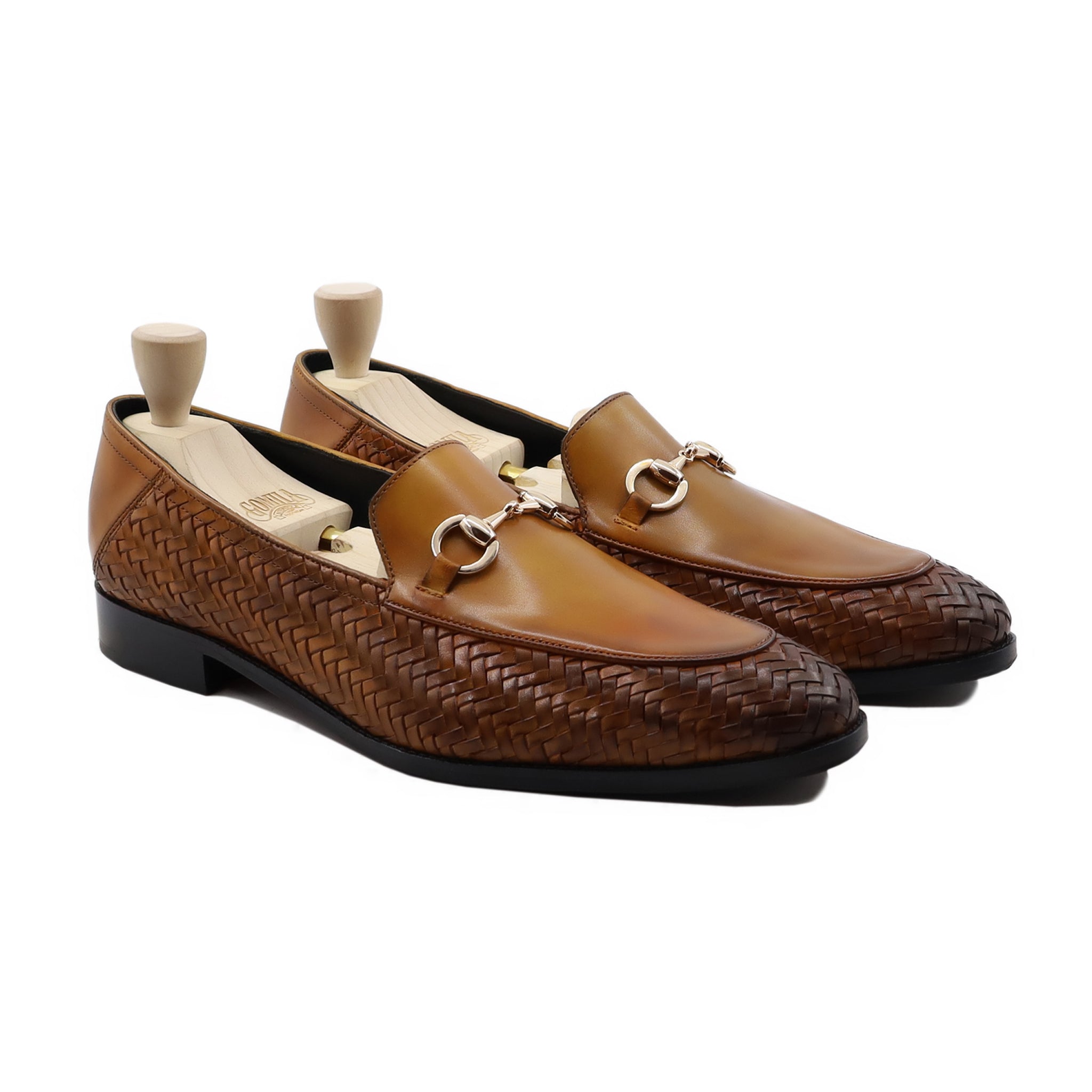 Schalke - Men's Clay Brown Calf and Hand Woven Calf Leather Loafer