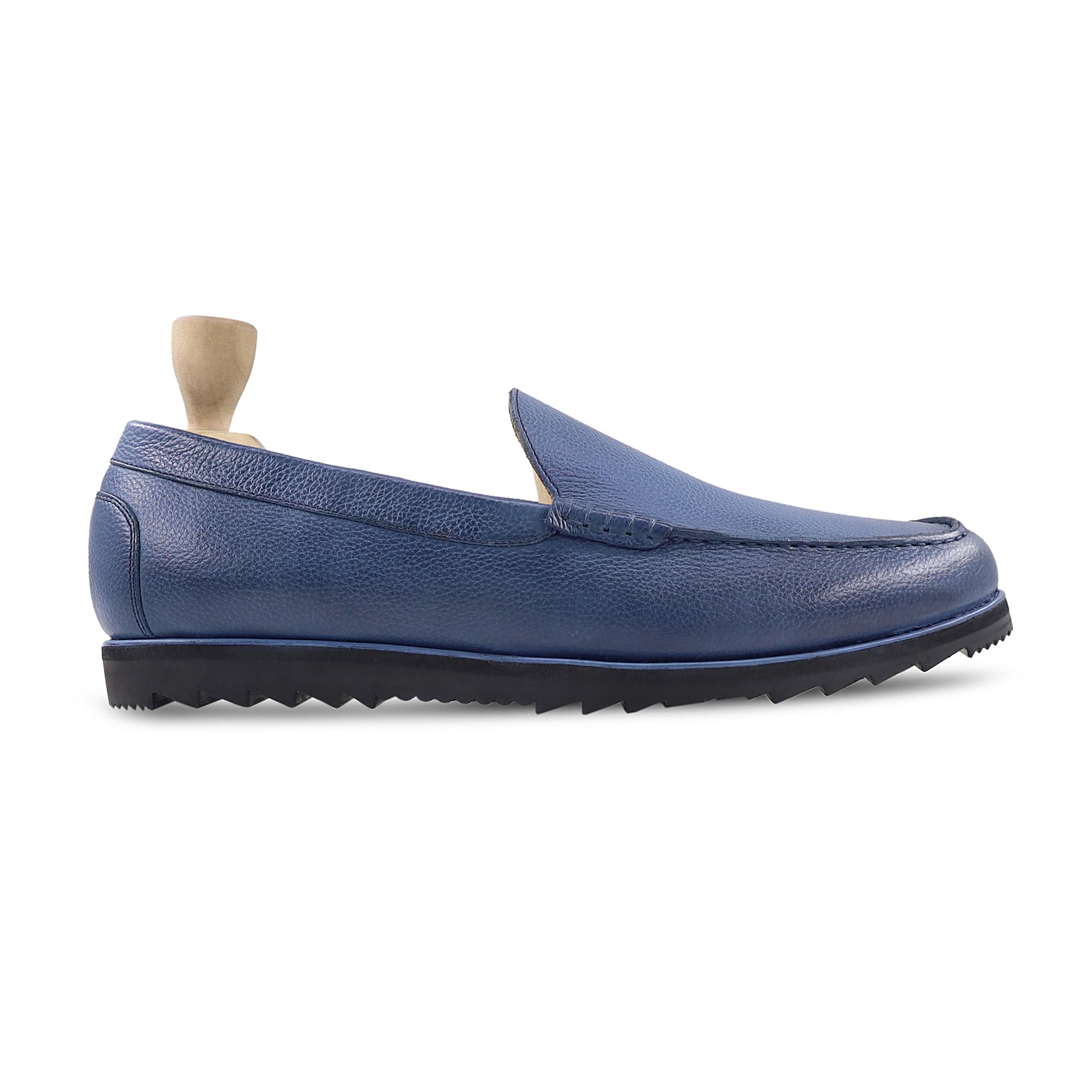 Meghan - Men's Blue Pebble Grain Leather Loafer