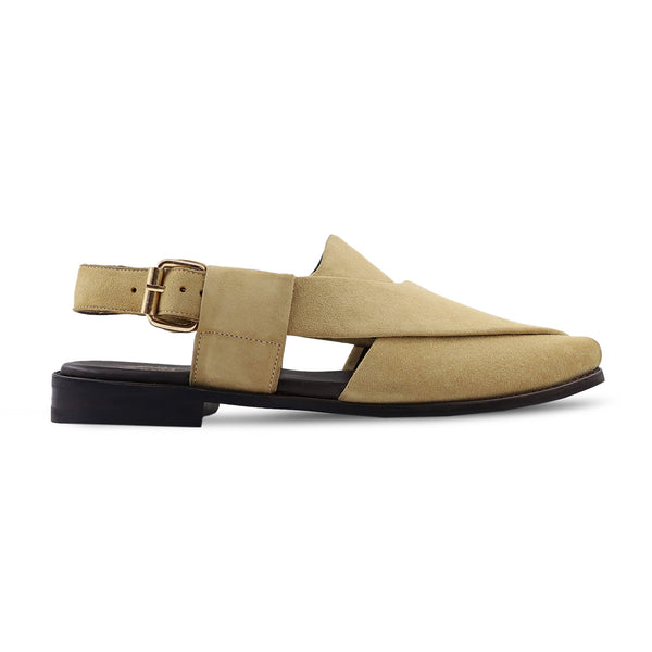 Harlan - Men's Camel Kid Suede Sandal