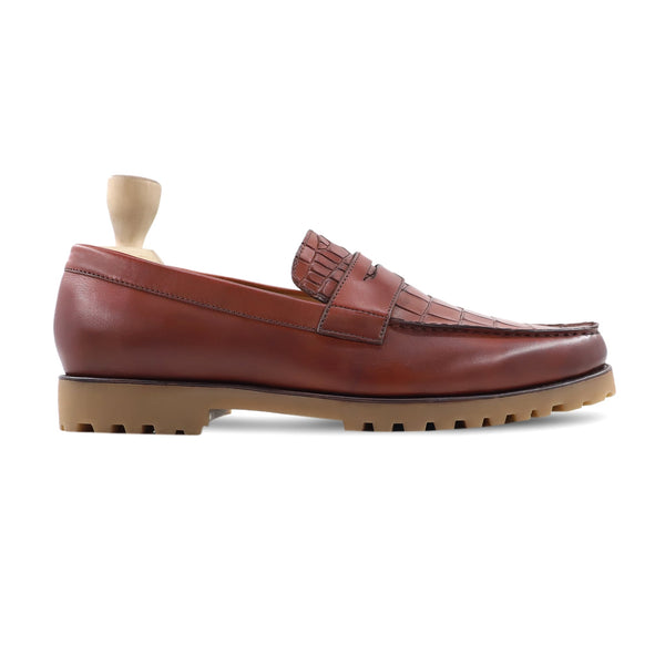 Caleb - Men's Reddish Brown Calf Leather Loafer