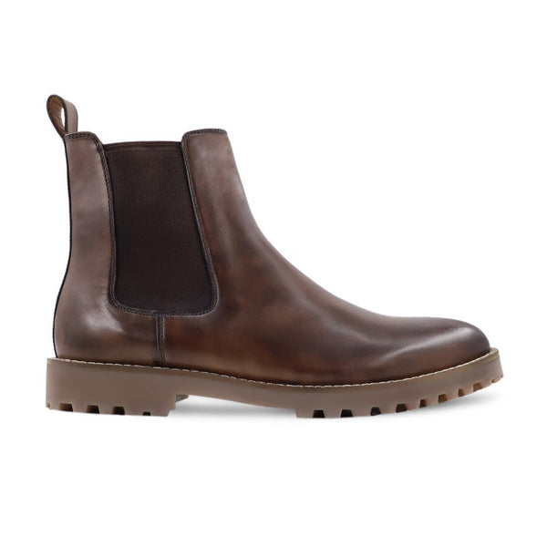 Ruben - Men's Brown Patina Calf Leather Chelsea Boot