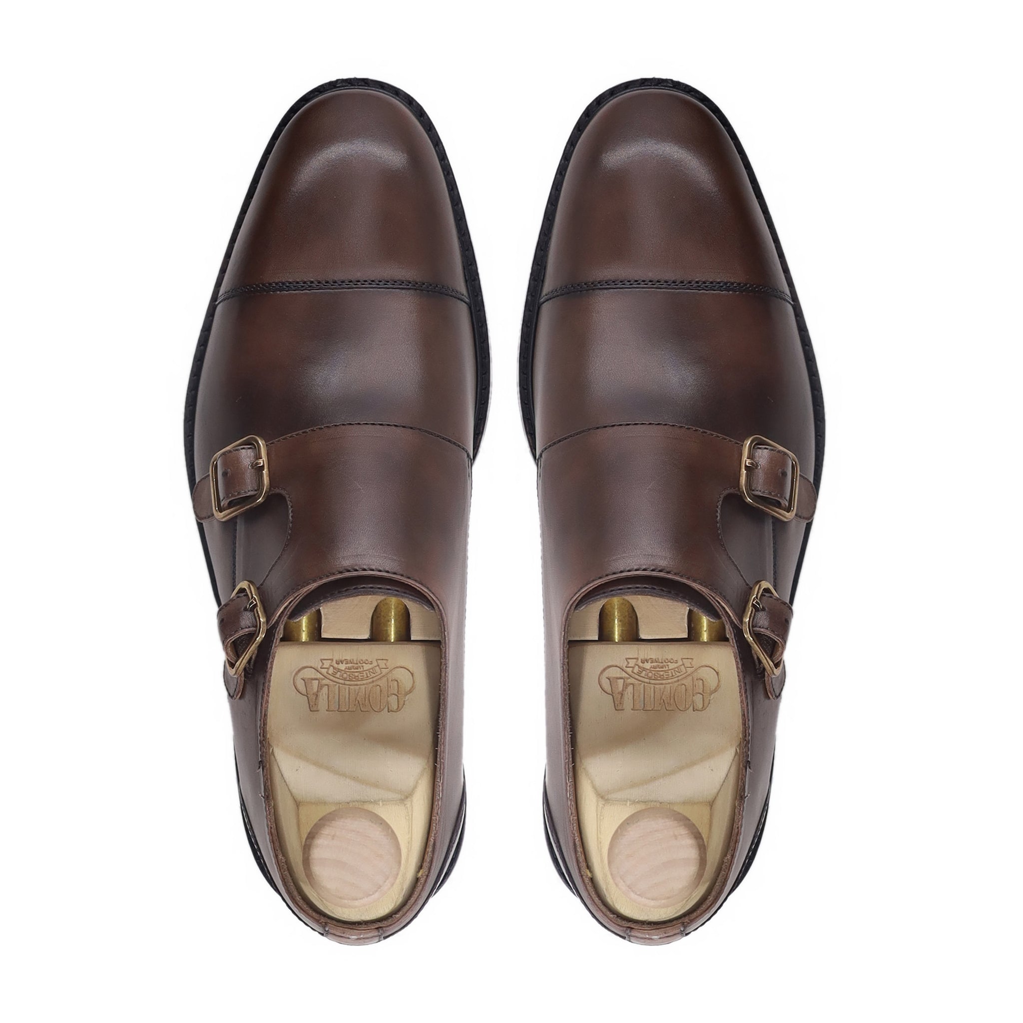 Kinsey - Men's Dark Brown Calf Leather Double Monkstrap