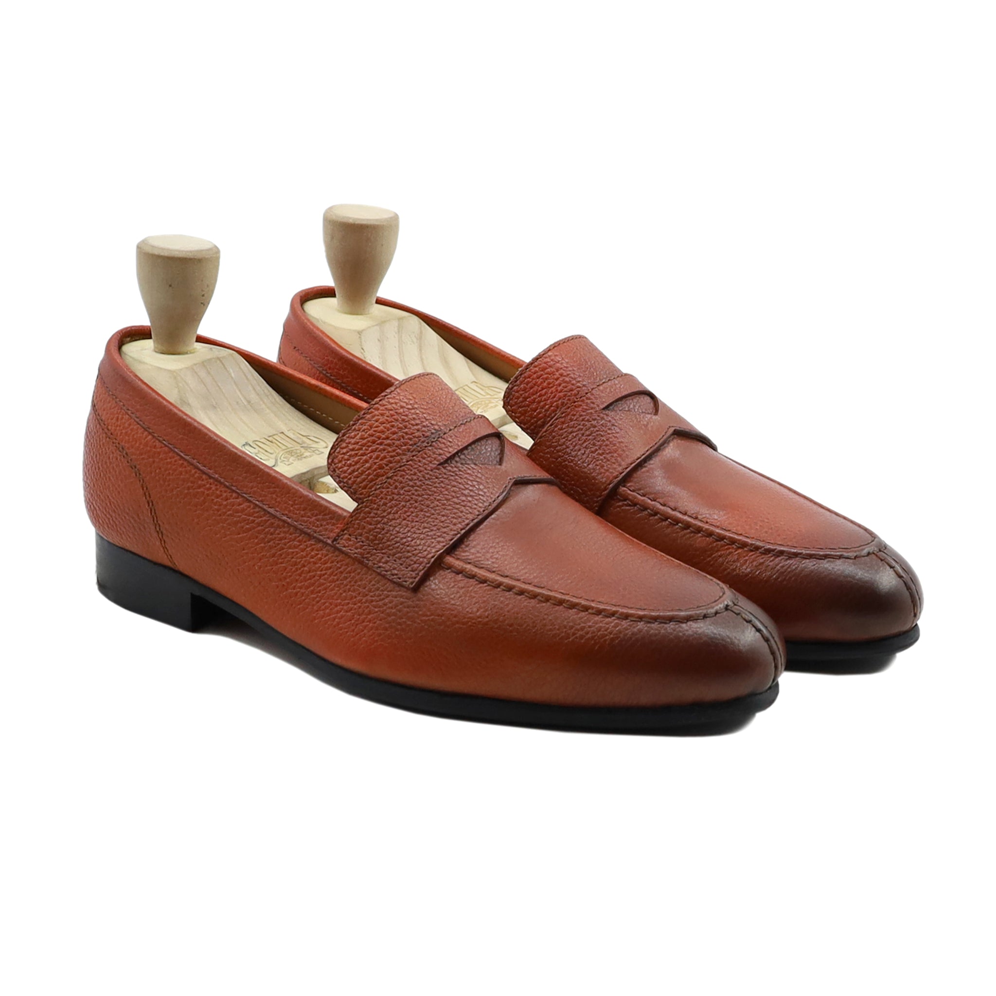 Bay - Men's Orange Pebble Grain Leather Loafer