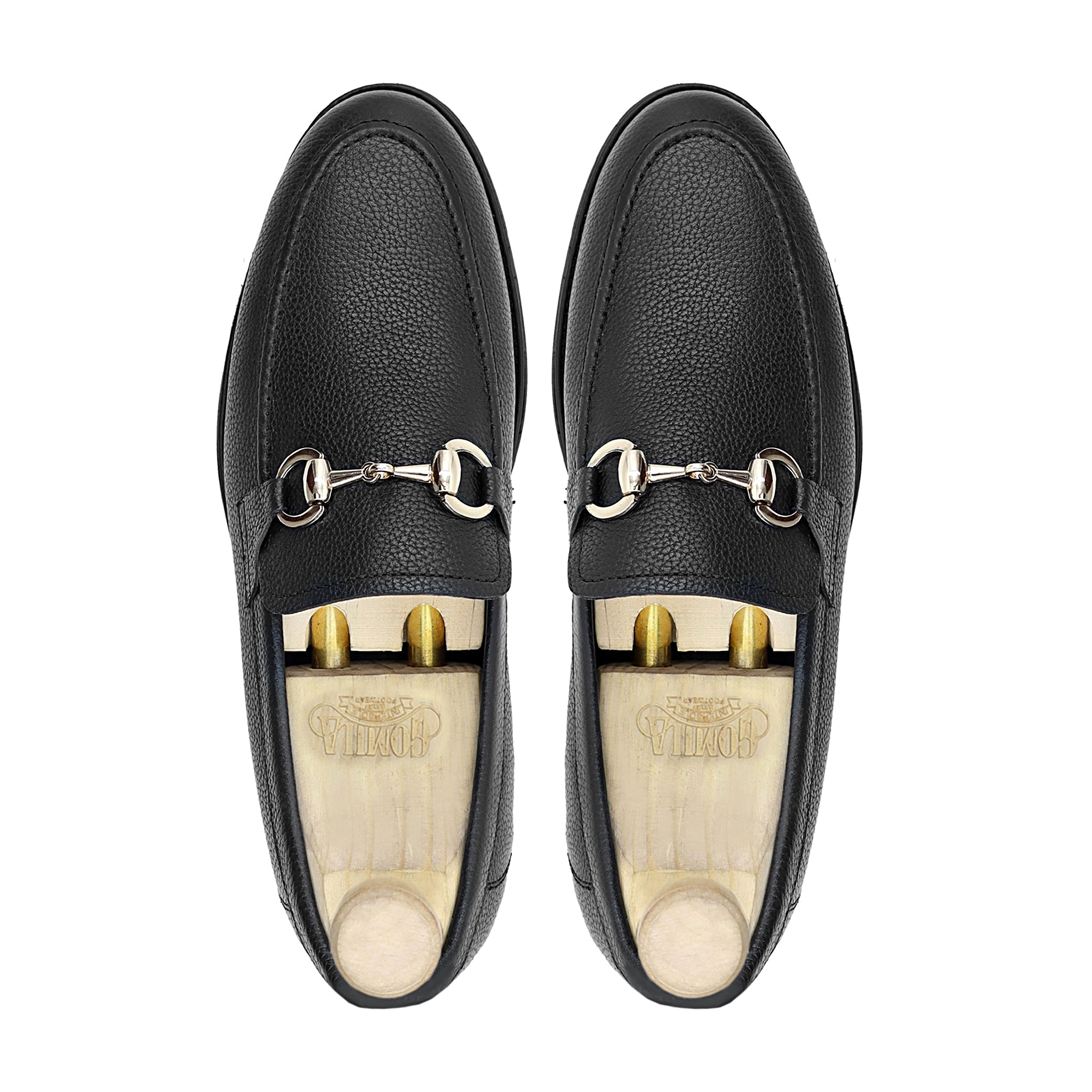 Abada - Men's Black Pebble Grain Leather Loafer