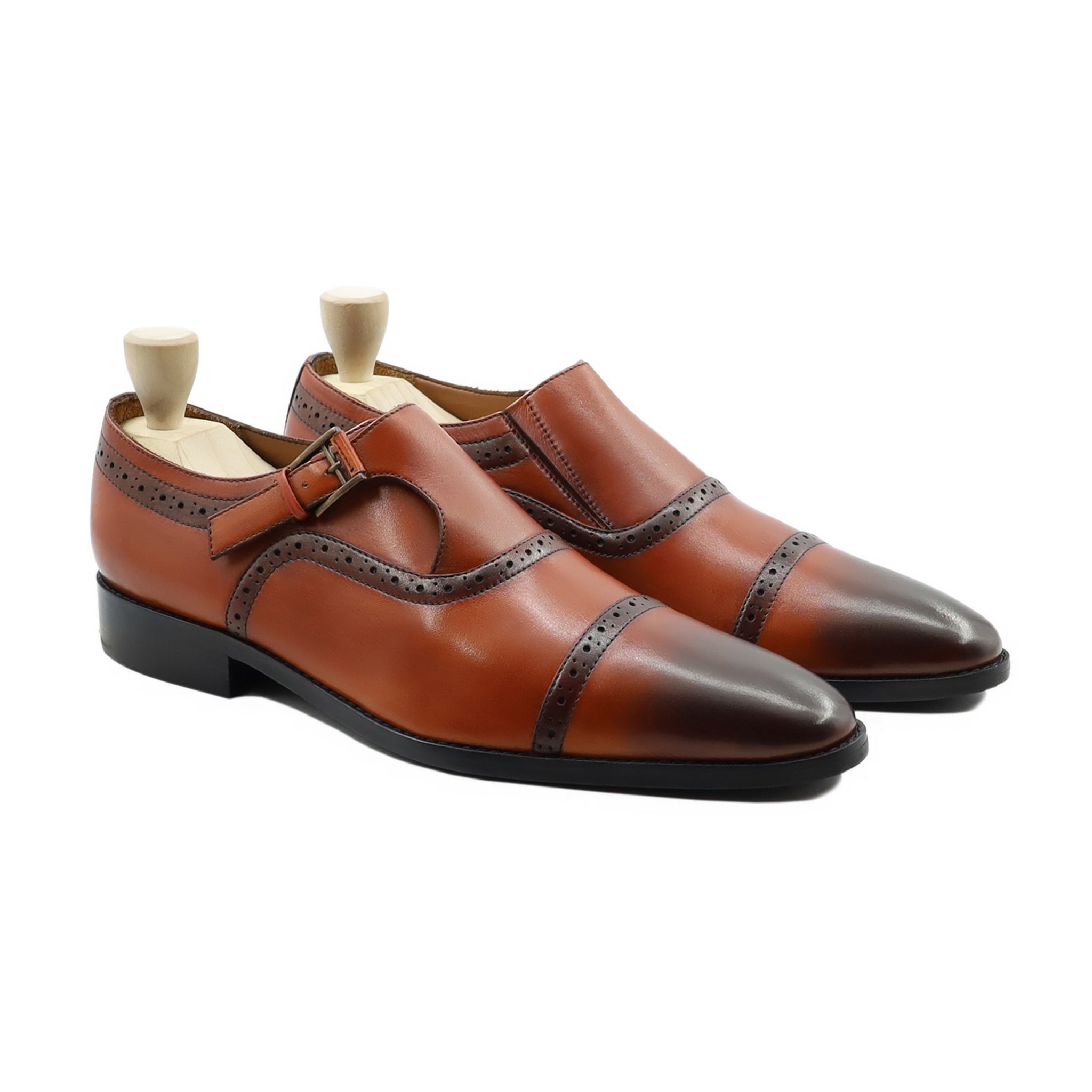 Baltoro - Men's Tan Calf Leather Single Monkstrap