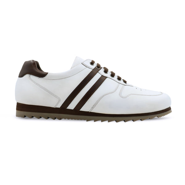 Perlan - Men's White Calf Leather Jogger