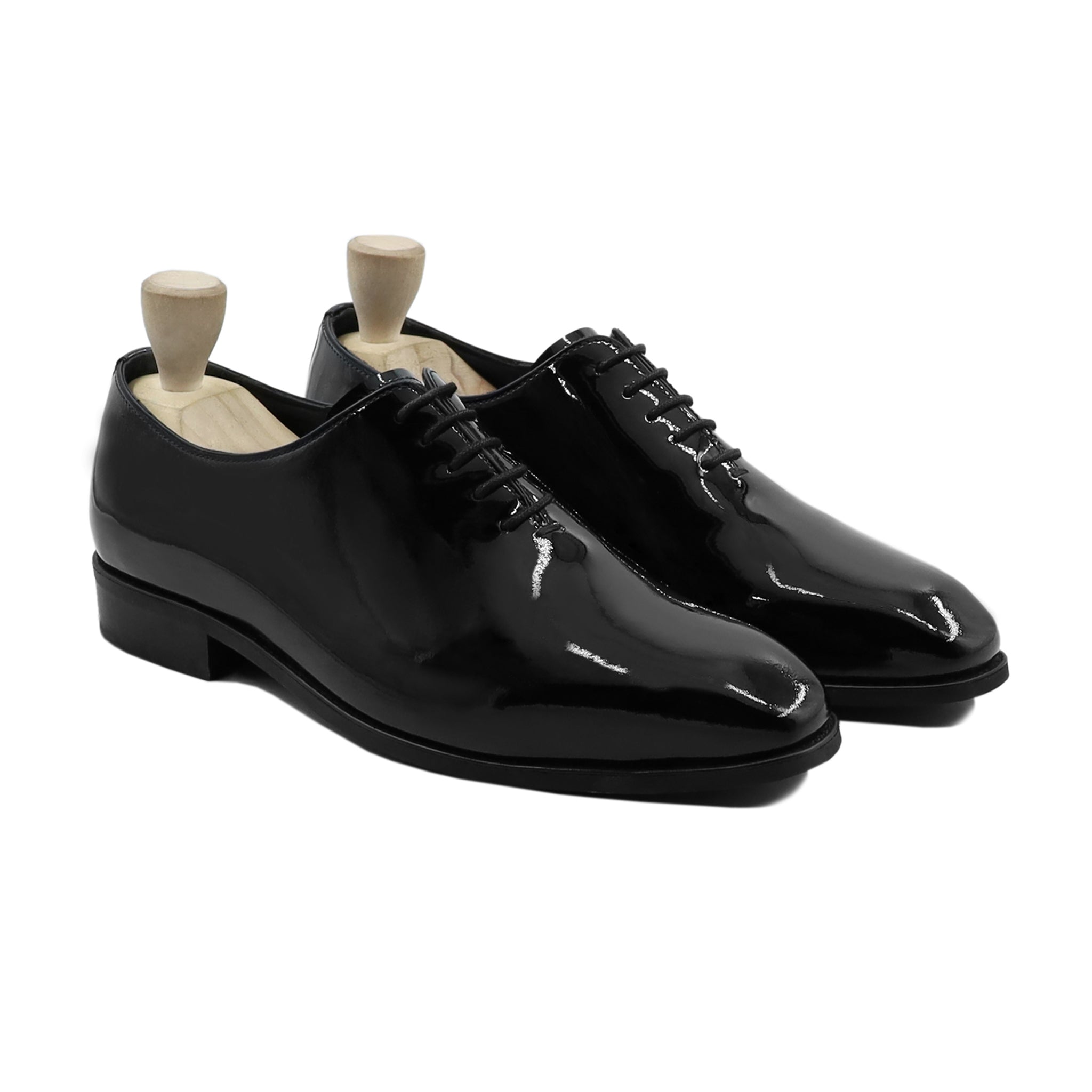 Bursa - Men's Black Patent Leather Wholecut Shoe