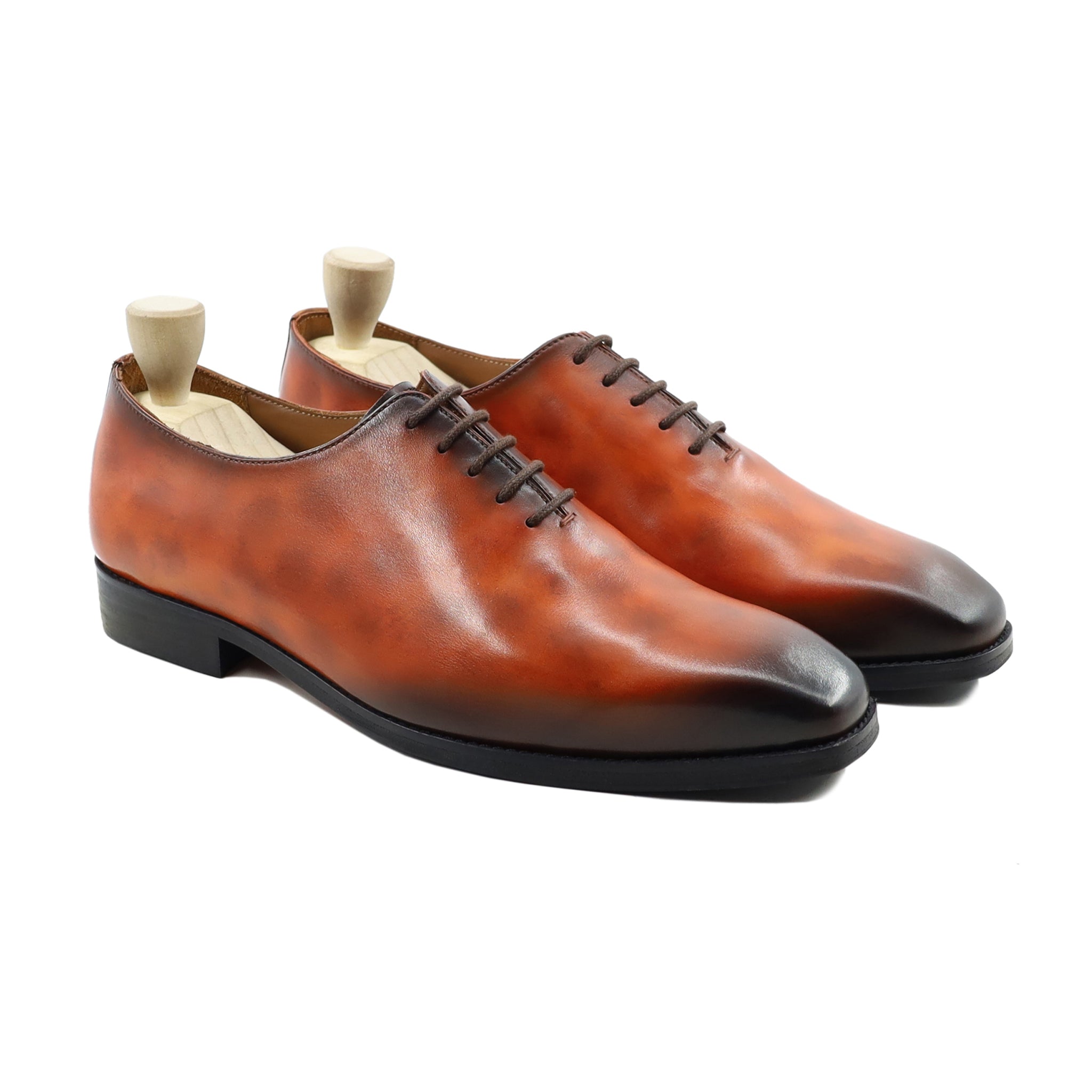 Turku - Men's Burnish Tan Patina Calf Leather Wholecut Shoe