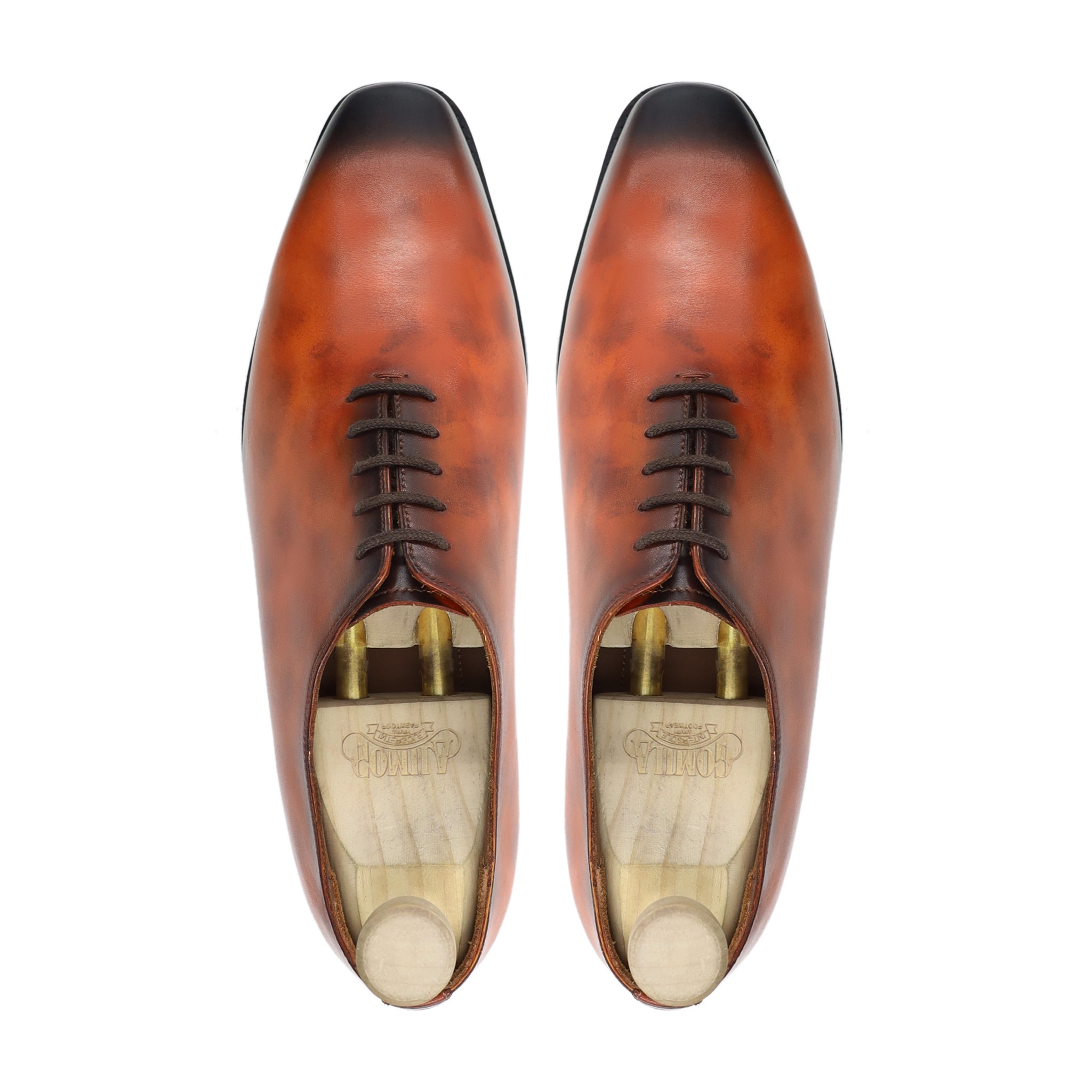 Turku - Men's Burnish Tan Patina Calf Leather Wholecut Shoe