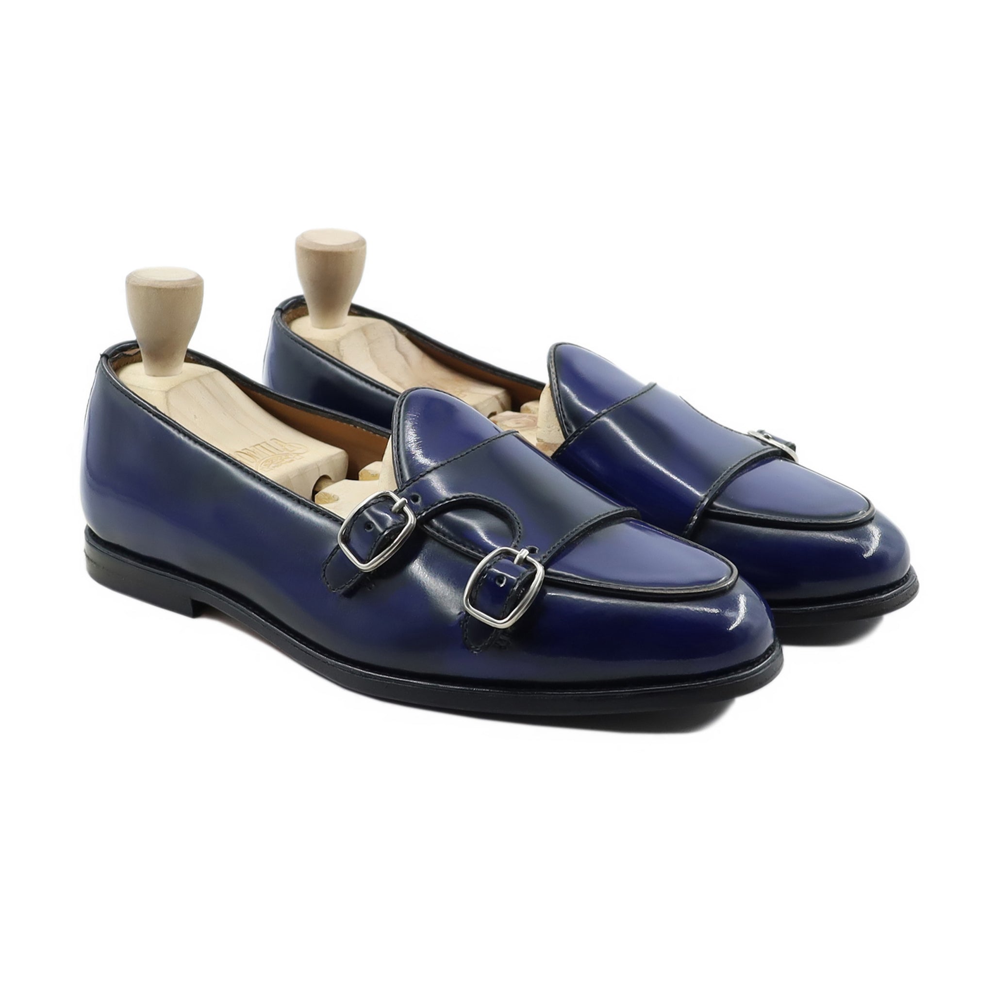 Jelenia - Men's Blue Box Leather Double Monkstrap