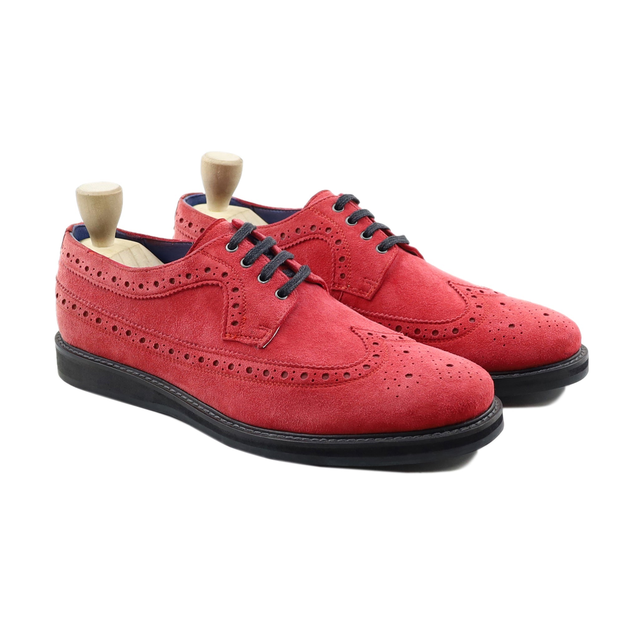 Bistok - Men's Red Kid Suede Derby