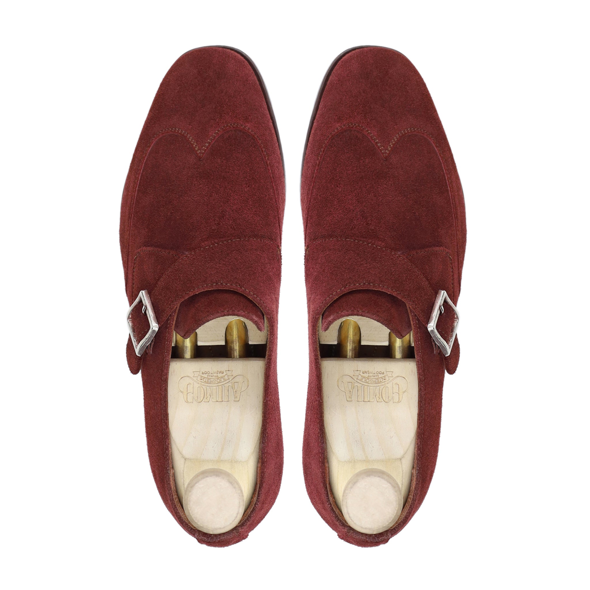 Kalmar - Men's Burgundy Kid Suede Single Monkstrap