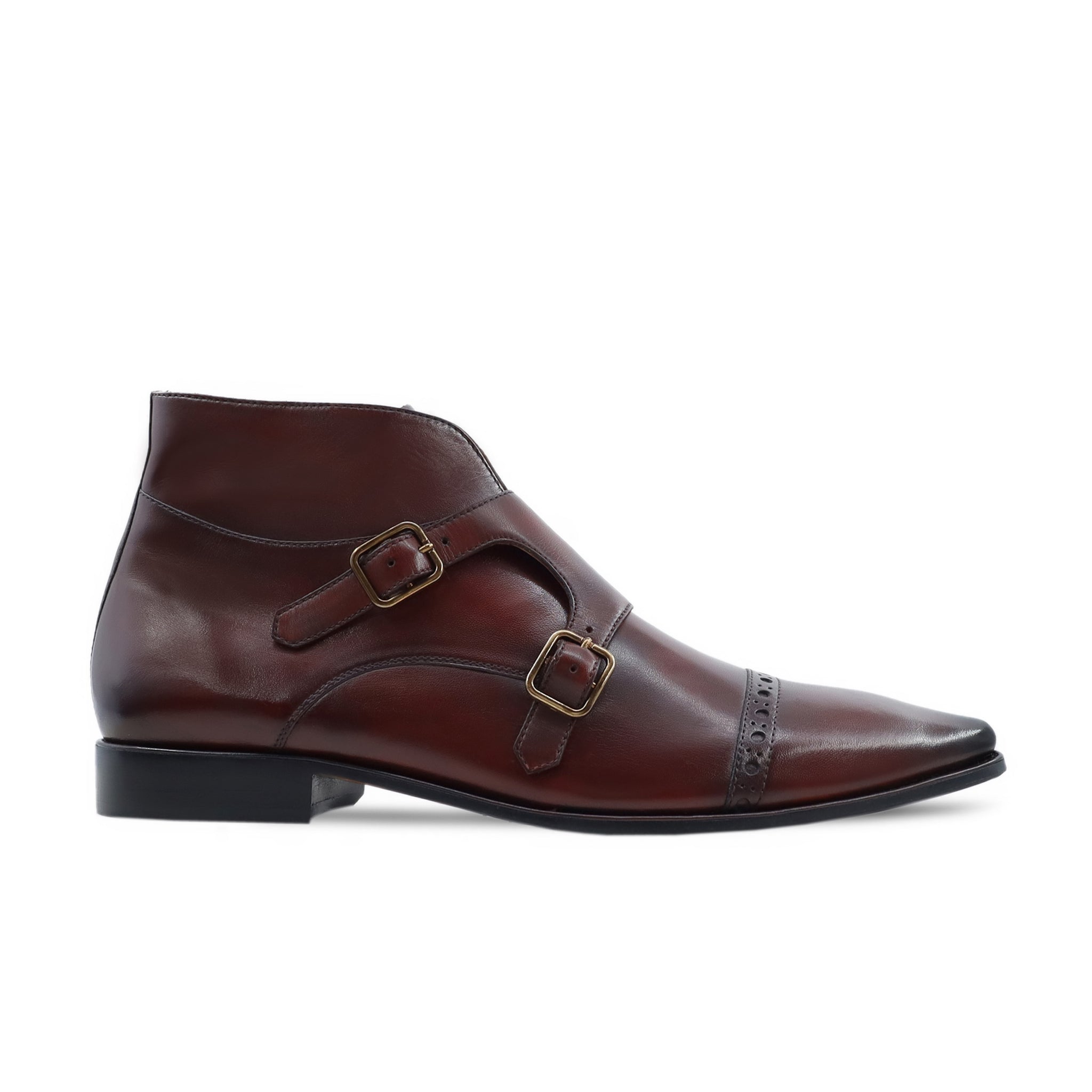 Arhus - Men's Oxblood Calf Leather Double Monkstrap Boot