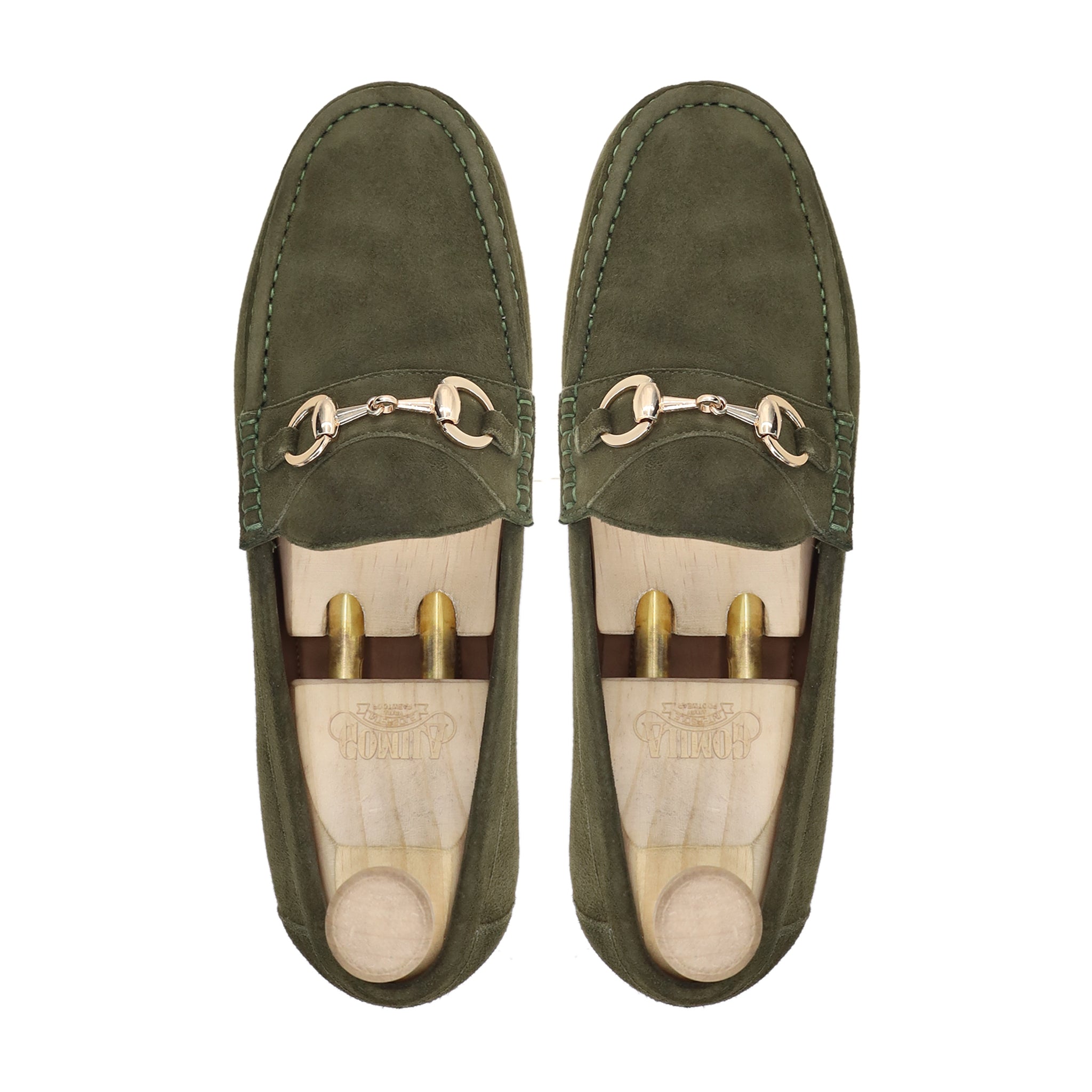 Arenal - Men's Olive Green Kid Suede Loafer