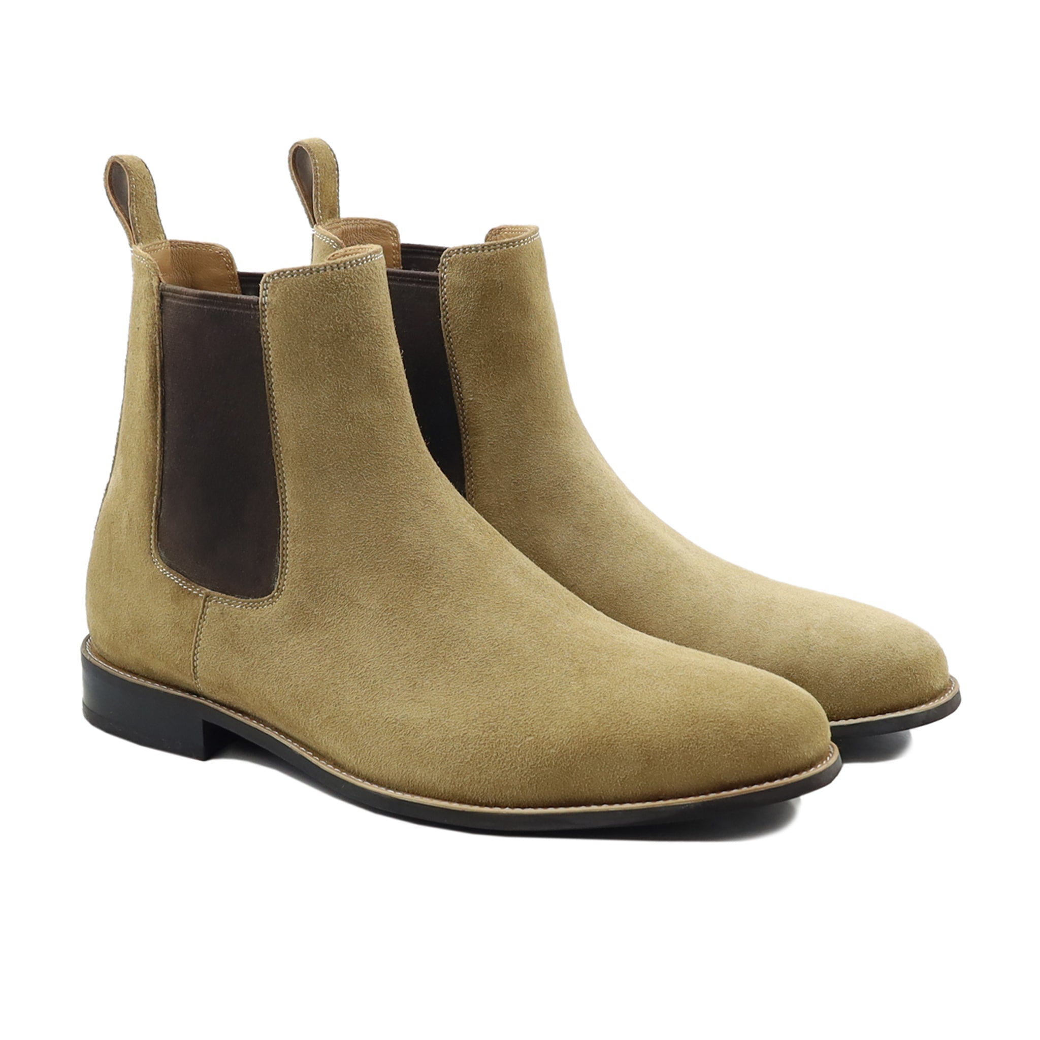 Bochum - Men's Tan Kid Suede Chelsea Boot