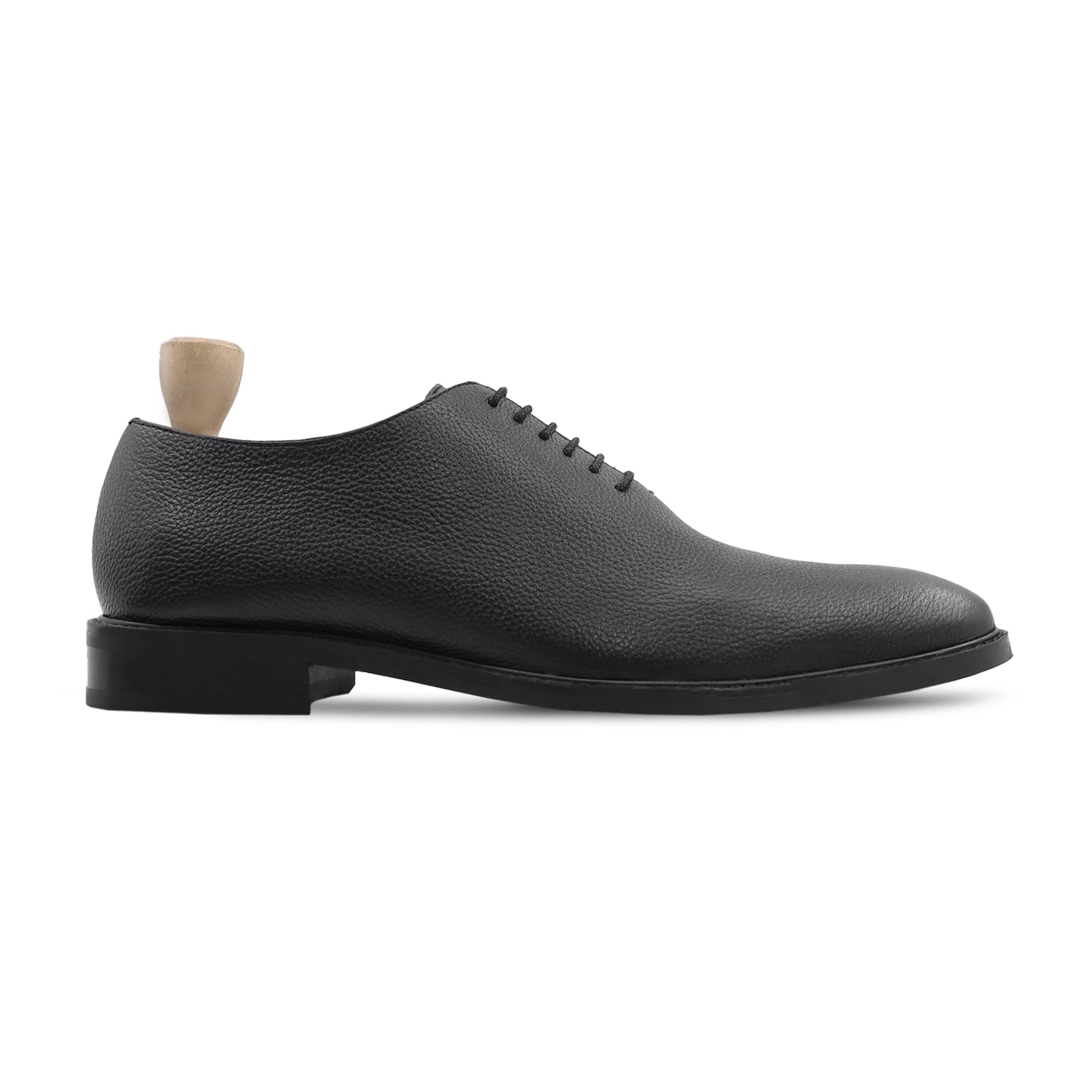 Luja - Men's Black Pebble Grain Leather Wholecut Shoe