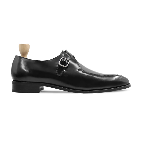 Taastrup - Men's Black Box Leather High Shine Leather Monkstrap