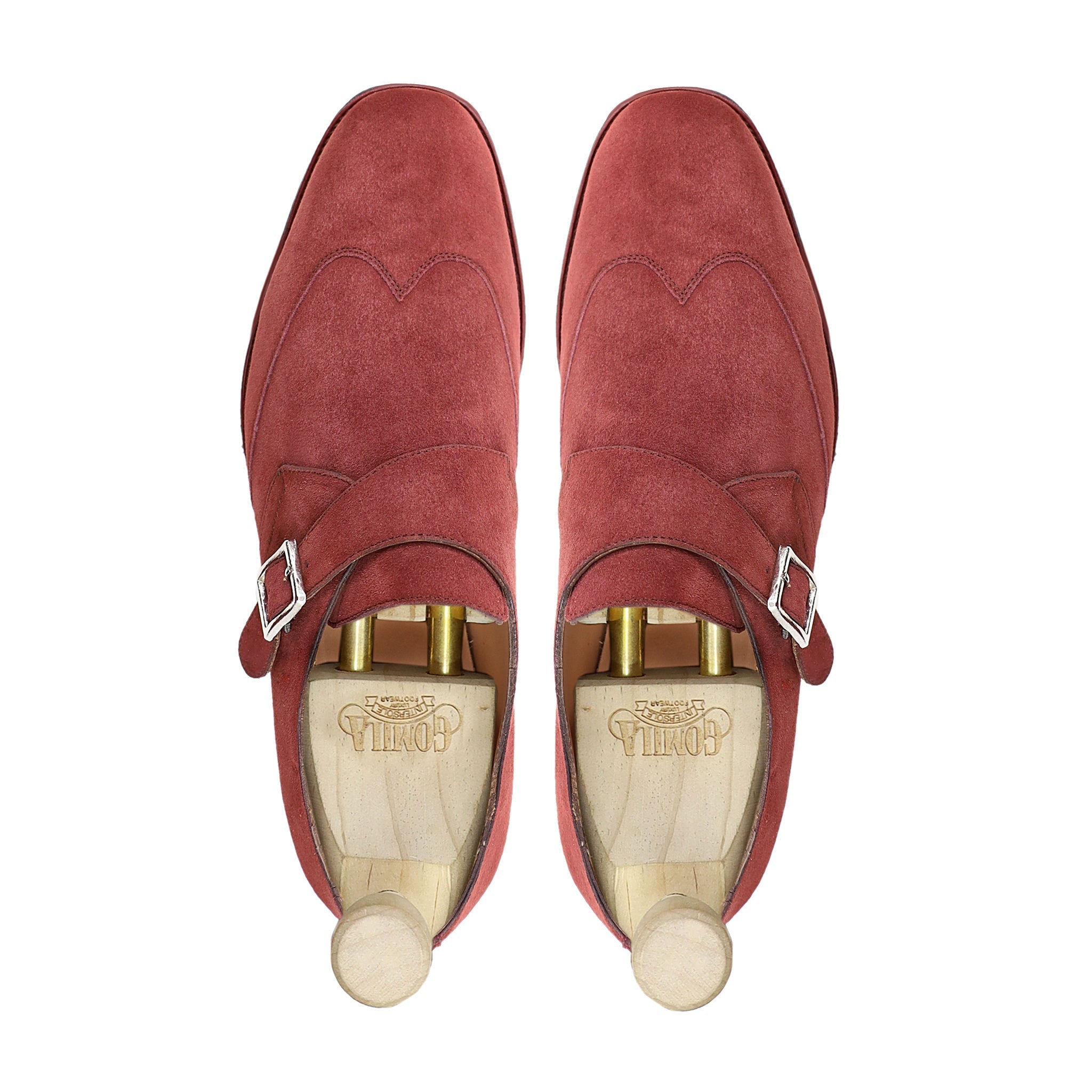 Ravon - Men's Red Kid Suede Single Monkstrap