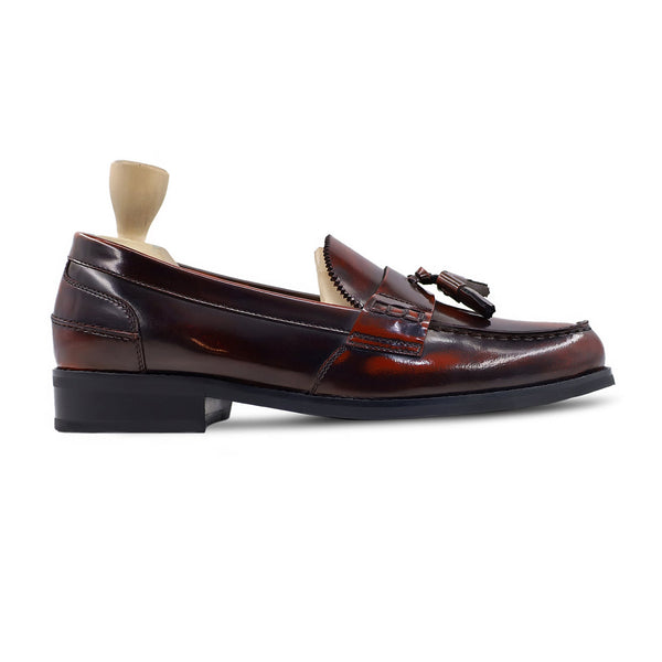 Yahir - Men's Burnish Brown Box Leather High Shine Loafer