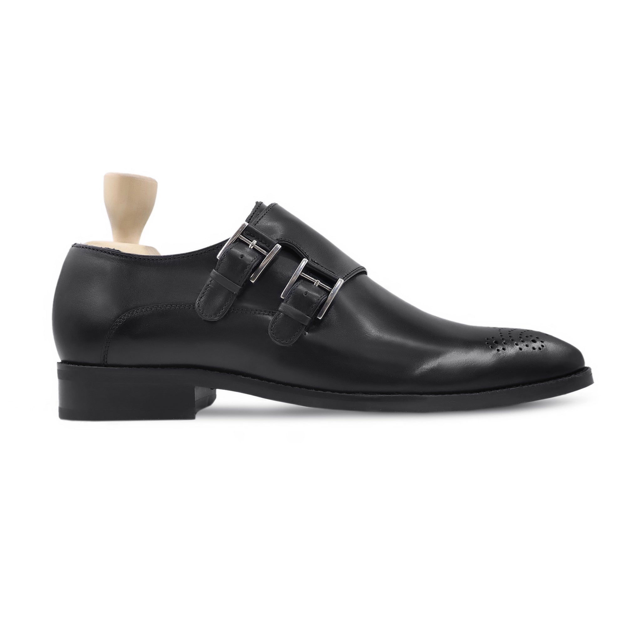 Jeralyn - Black Calf Leather Double Monkstrap