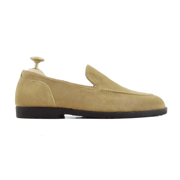 Monaka - Men's Camel Kid Suede Loafer