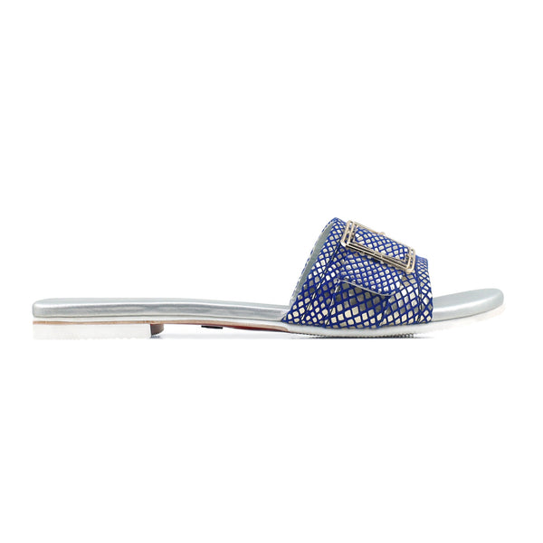 Gabriella - Women's Blue and Silver Slipper