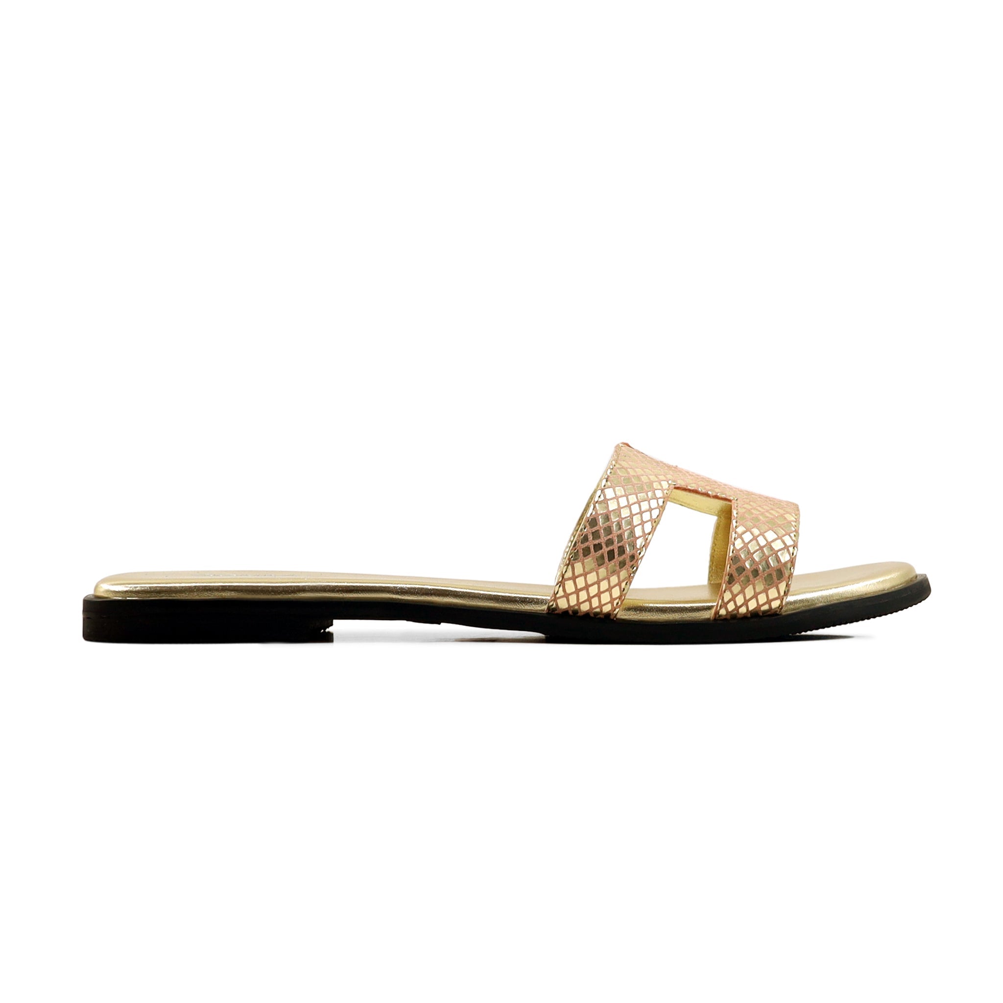 Stephanie - Women's Golden and Baby Pink Slipper