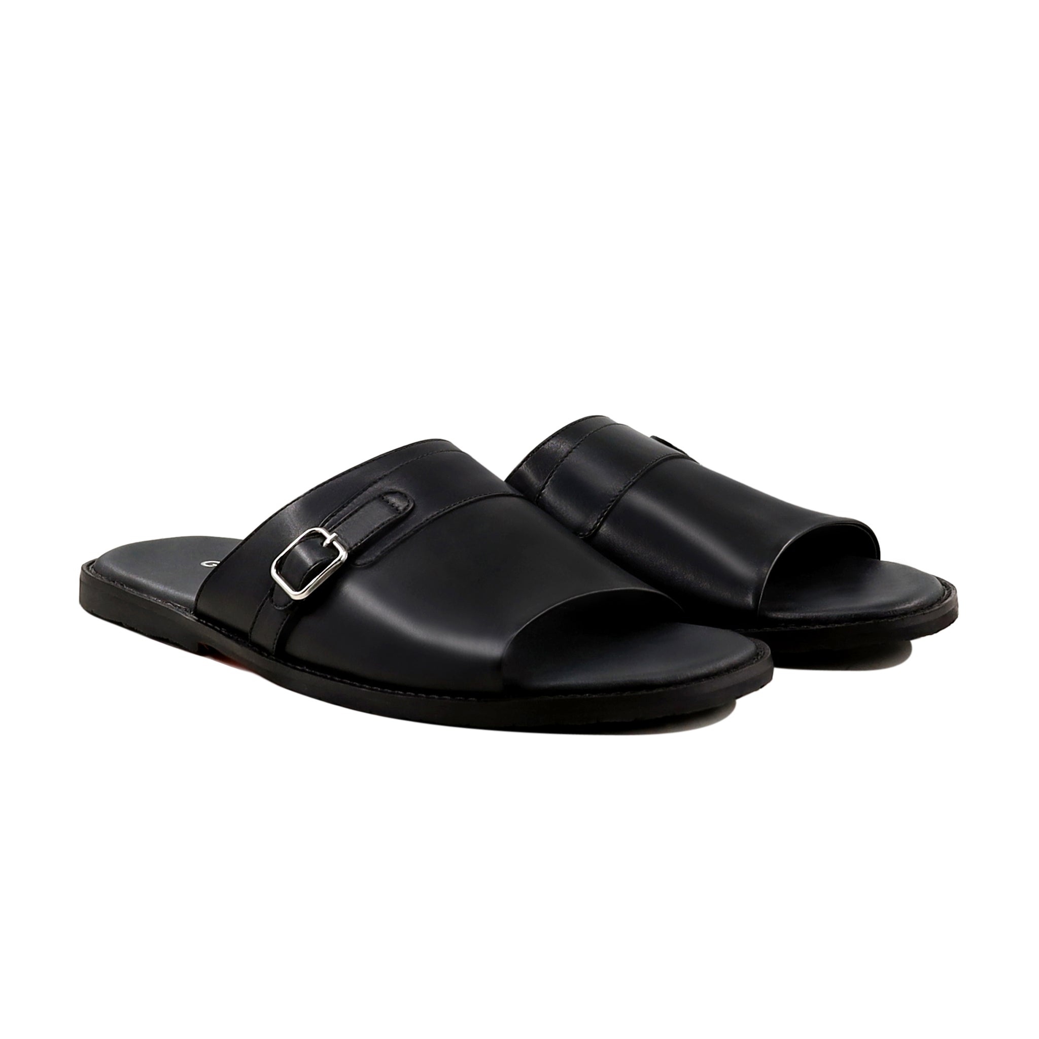 Leronim - Men's Black Calf Leather Slipper