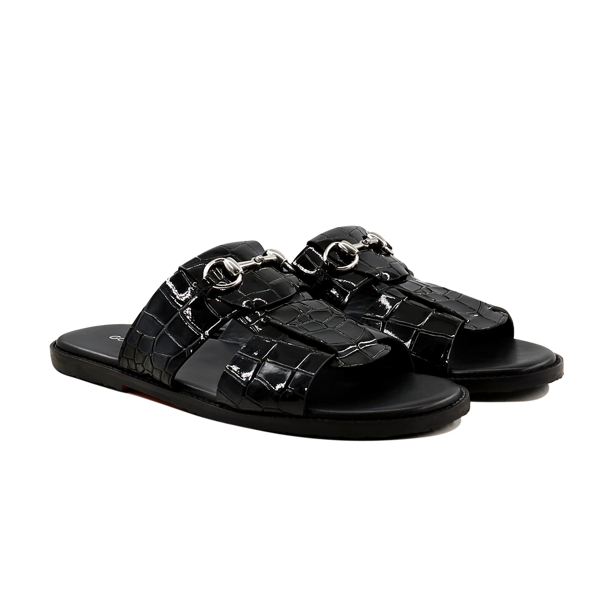 Huxley - Men's Black Patent Leather Slipper