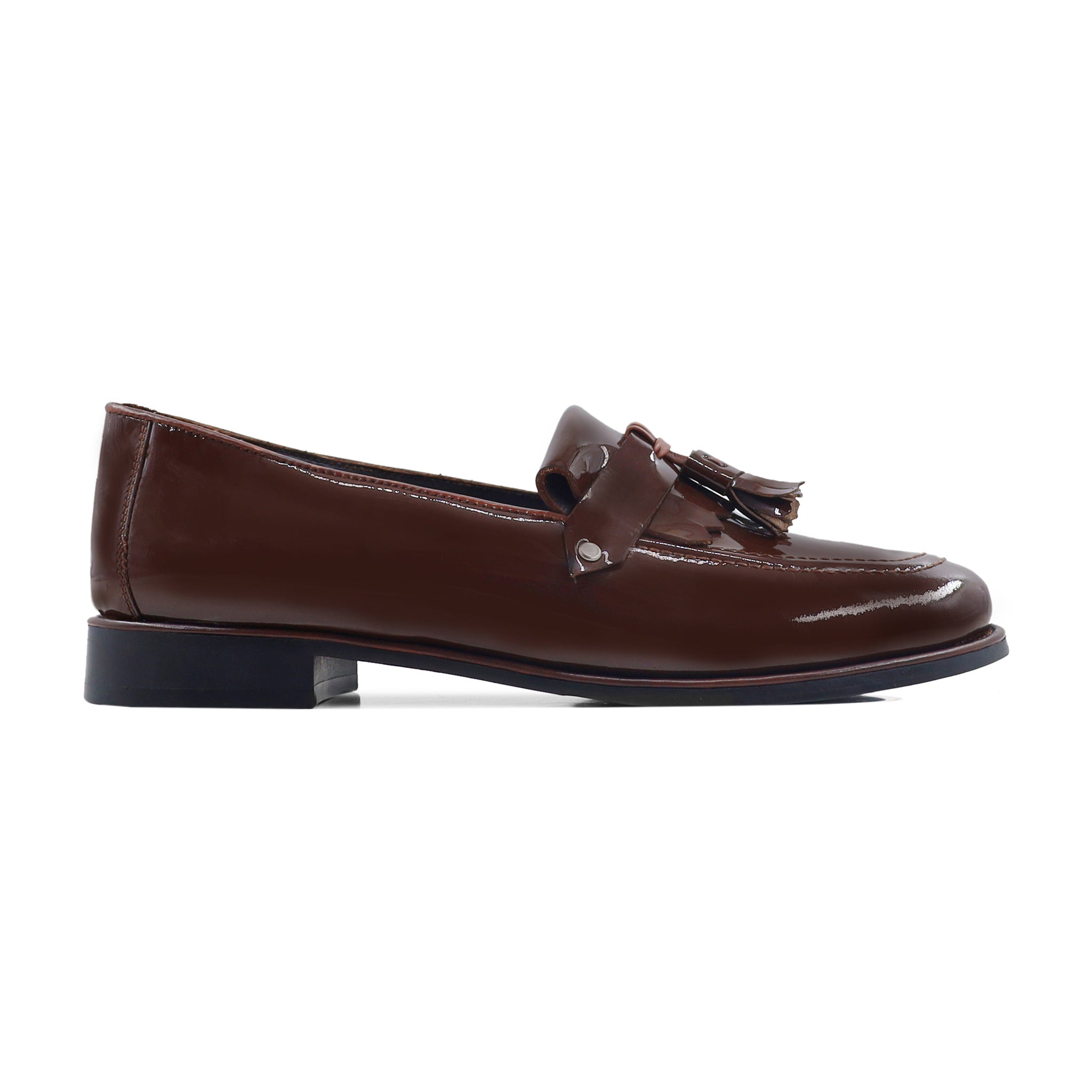 Morgan - Ladies Dark Brown Patent Leather Loafer