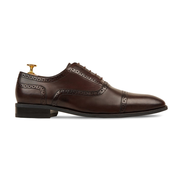 Richmond - Men's Dark Brown Calf Leather Oxford Shoe