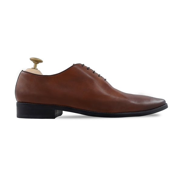 Cristofer -Men's Brown Calf Leather Wholecut Shoe