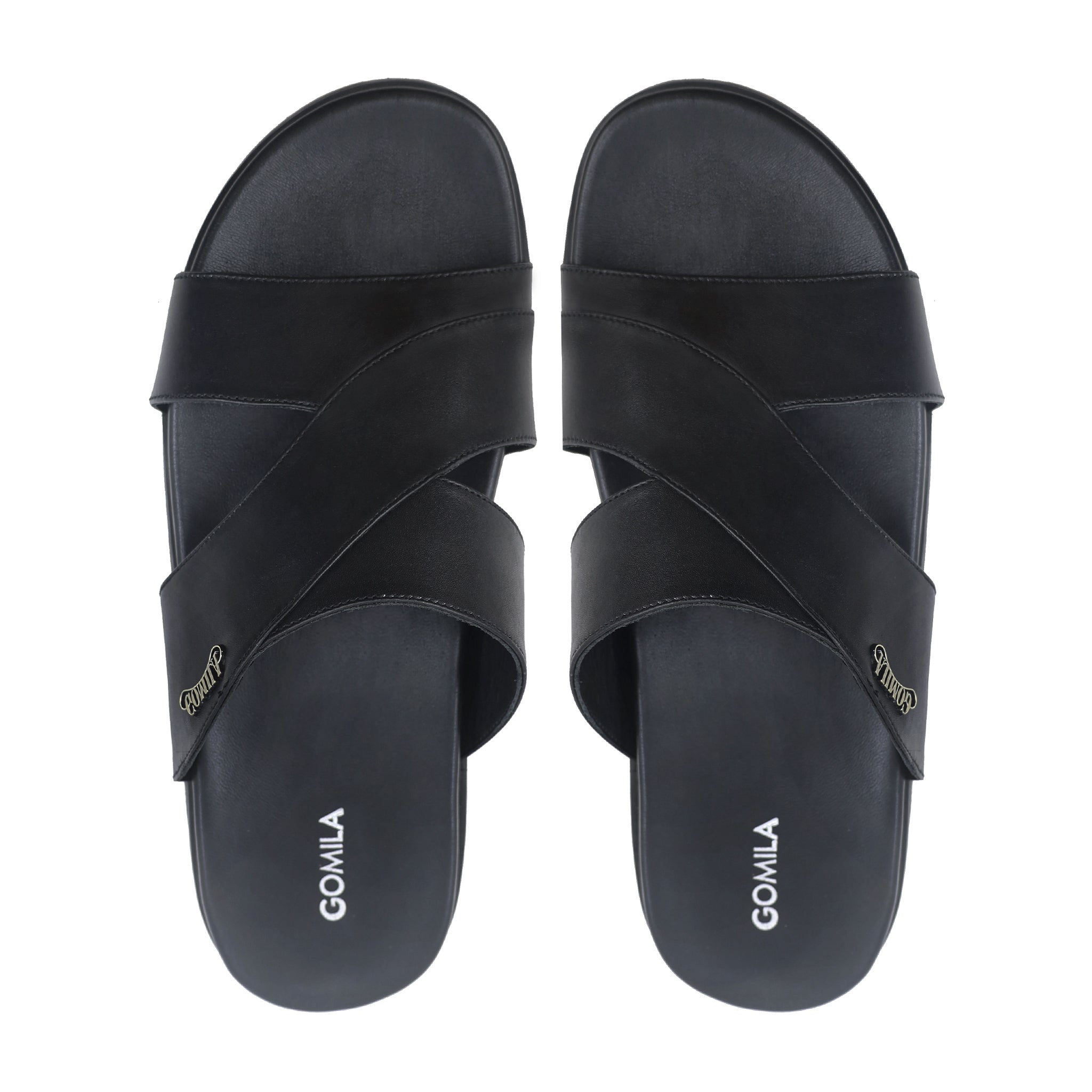 Seamus - Men's Black Calf Leather Slipper