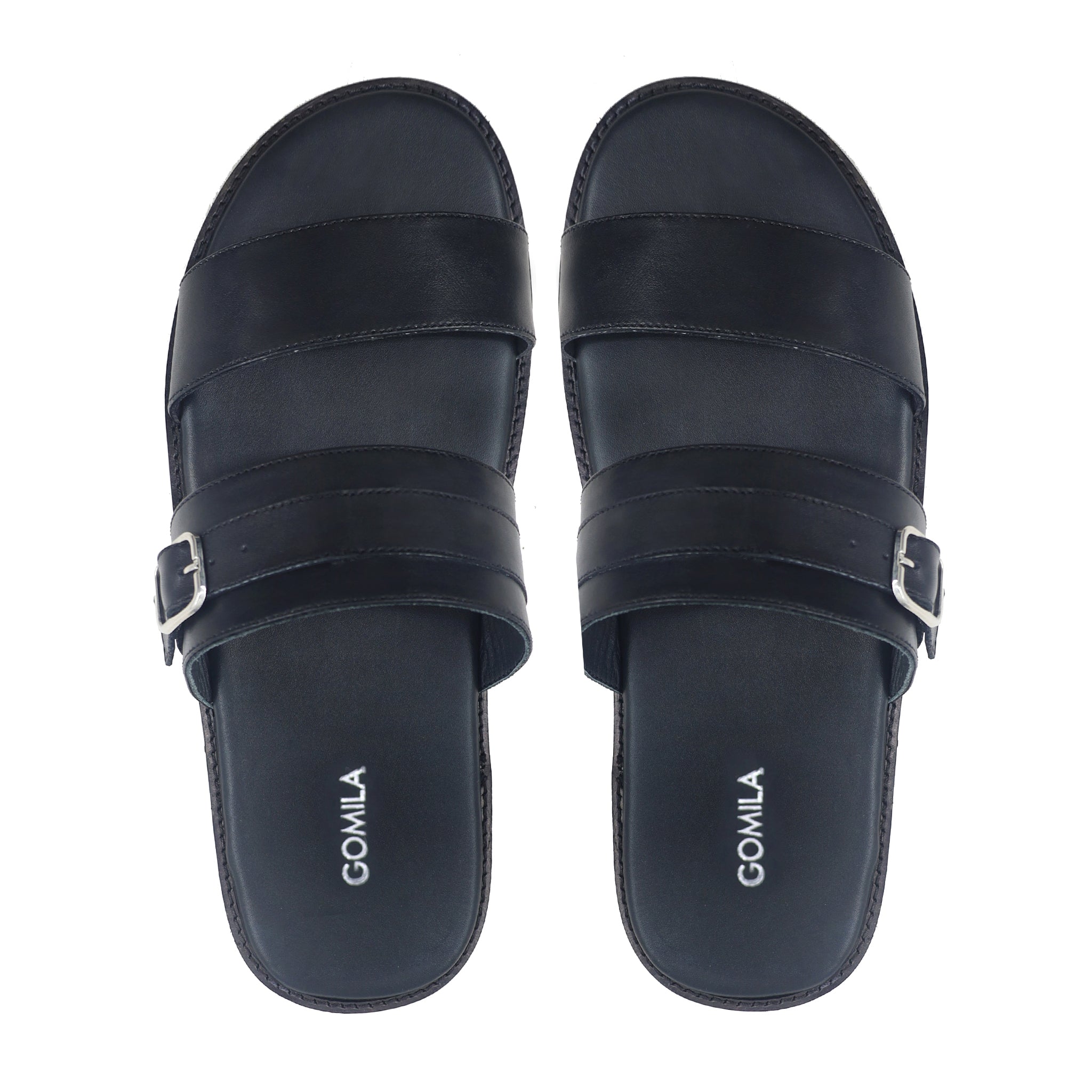 Henley - Men's Black Calf Leather Slipper