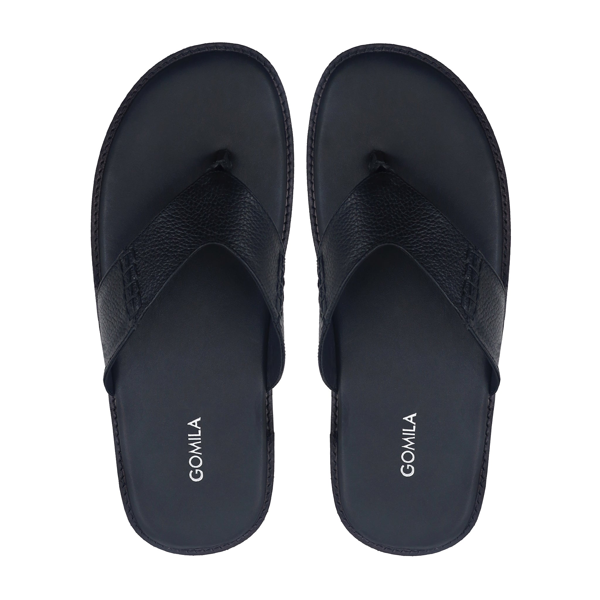 Caelan - Men's Black Calf Leather Slipper