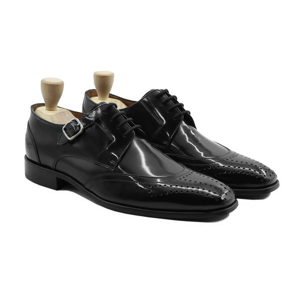 Elverum - Men's Black Box Leather High Shine Derby Shoe