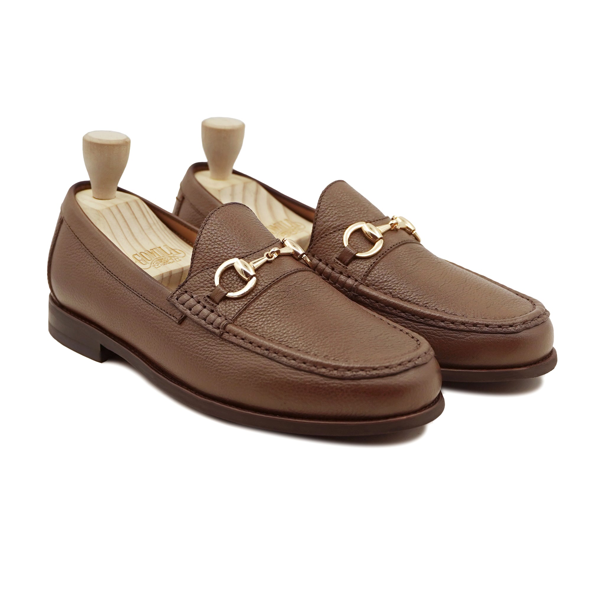 Tom - Men's Brown Pebble Grain Leather Loafer