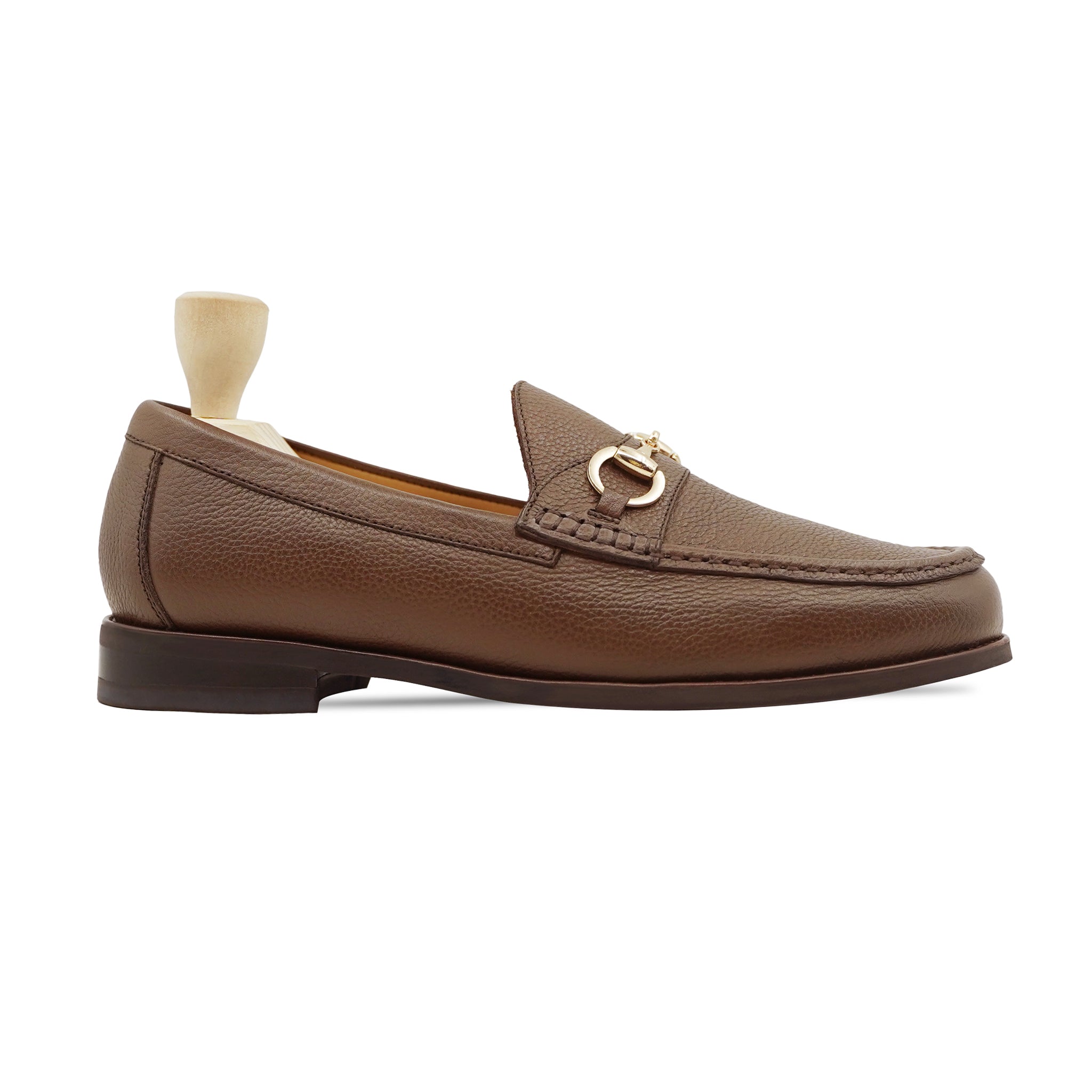 Tom - Men's Brown Pebble Grain Leather Loafer