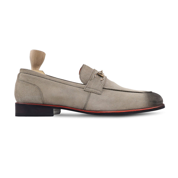 Waldo - Men's Burnished Grey Kid Suede Loafer