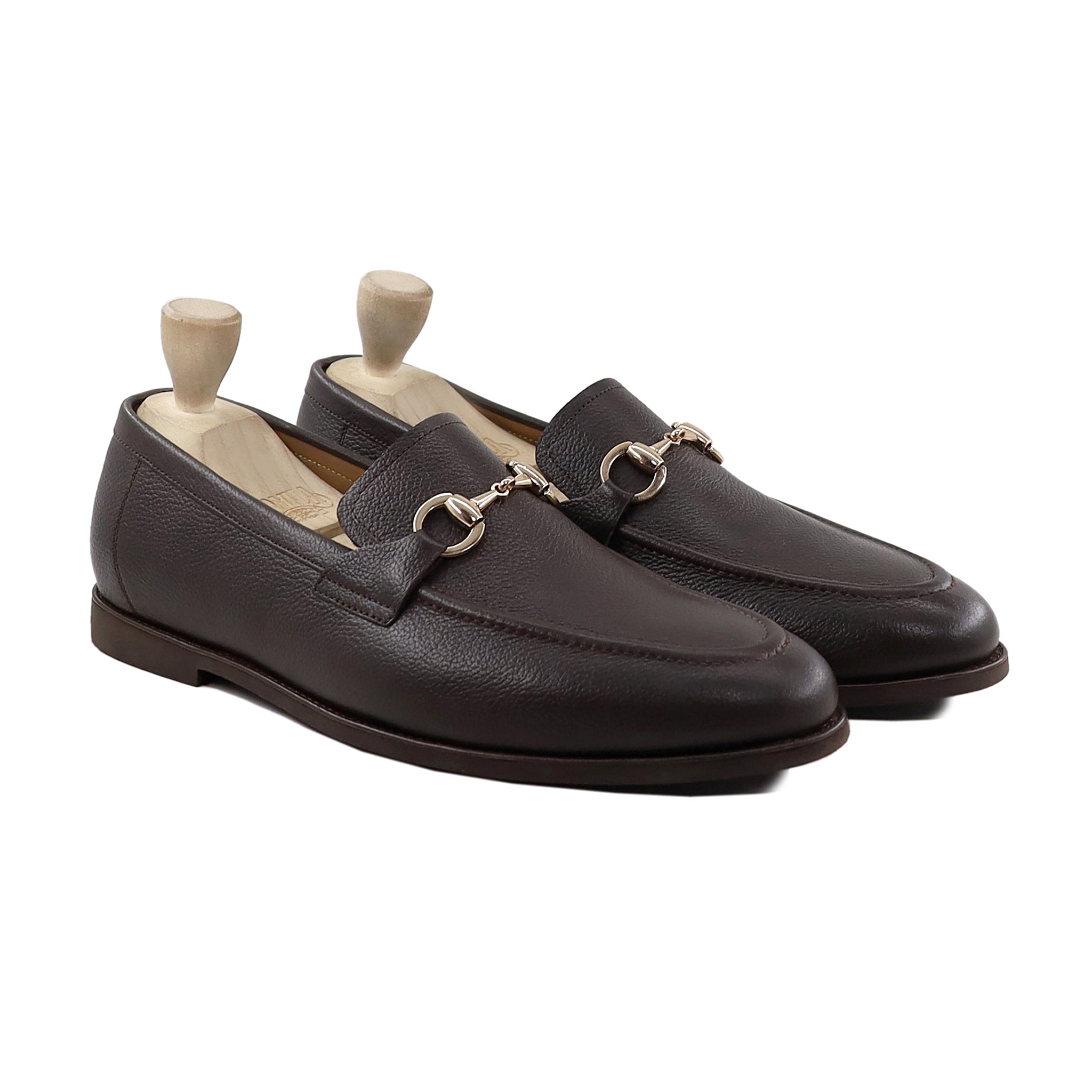 Abada - Men's Dark Brown Pebble Grain Leather Loafer