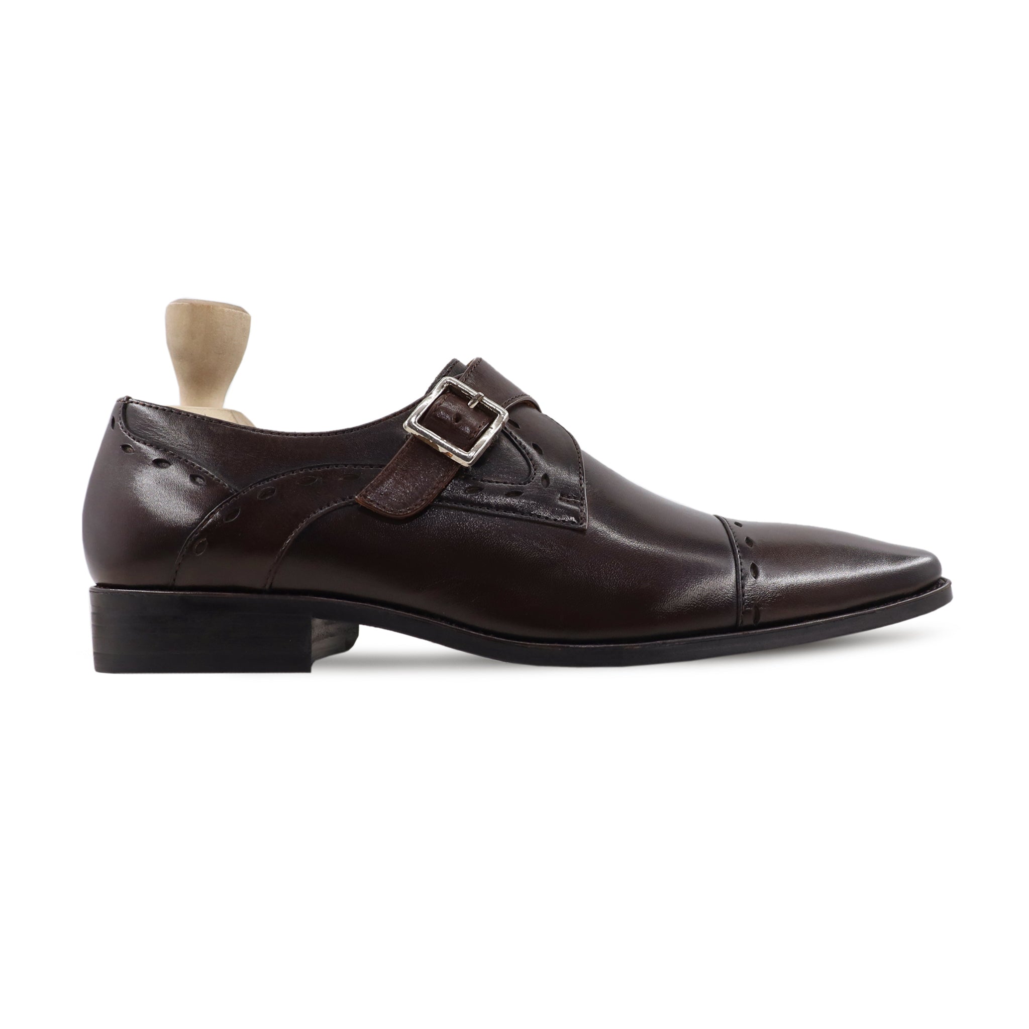 Jerald - Men's Dark Brown Calf Leather Single Monkstrap