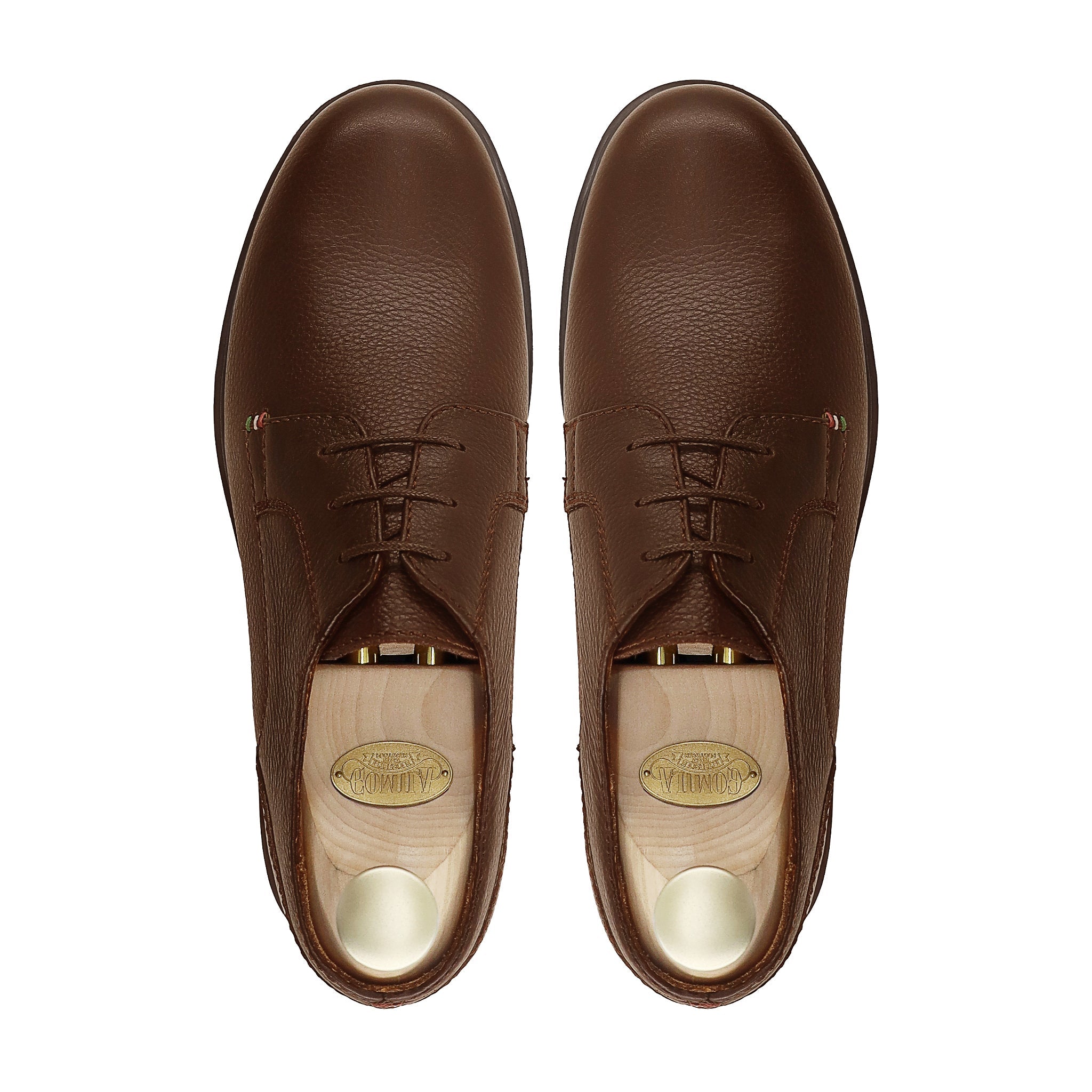 Demian - Men's Brown Pebble Grain Derby Shoe