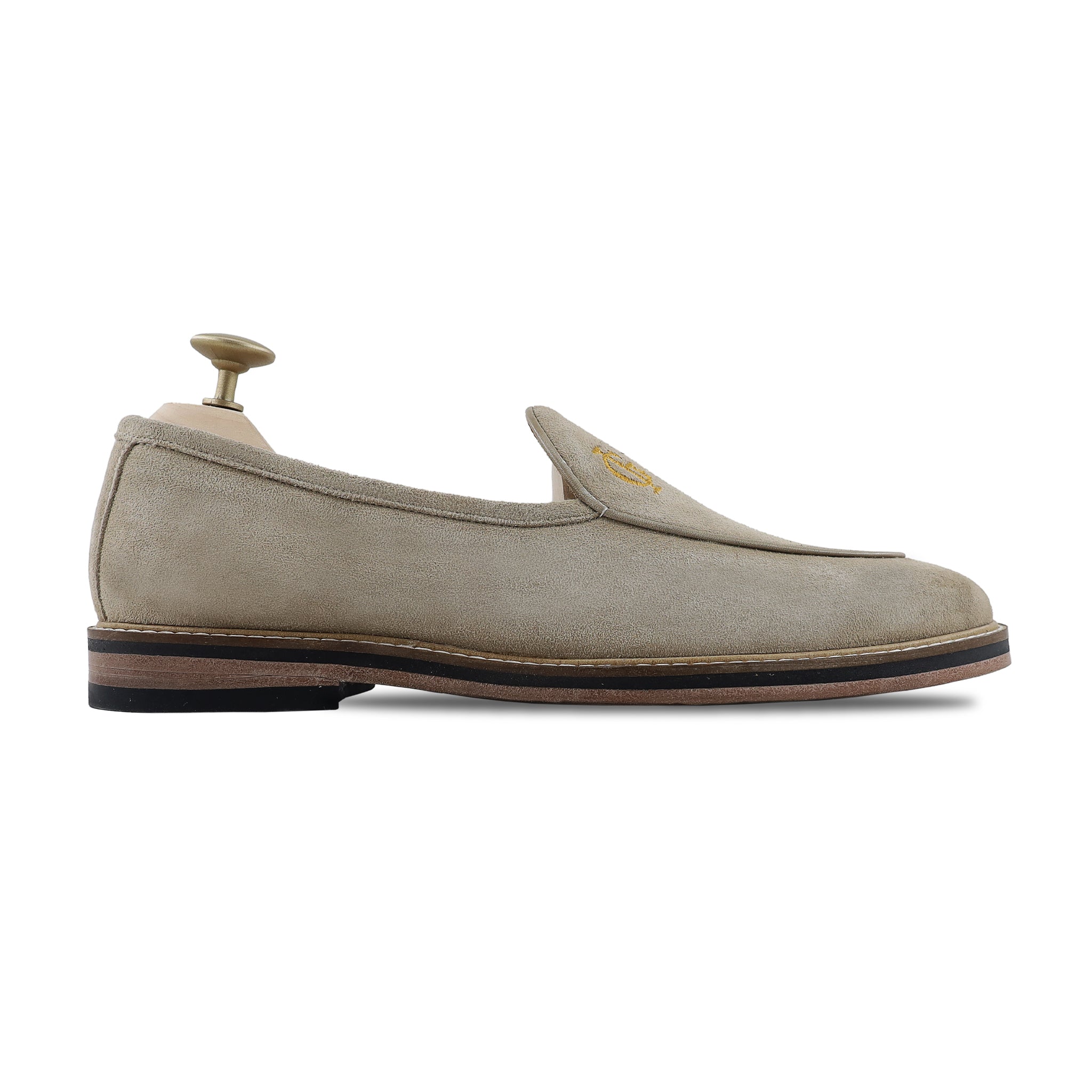 Modric - Men's Steel Grey Kid Suede Loafer