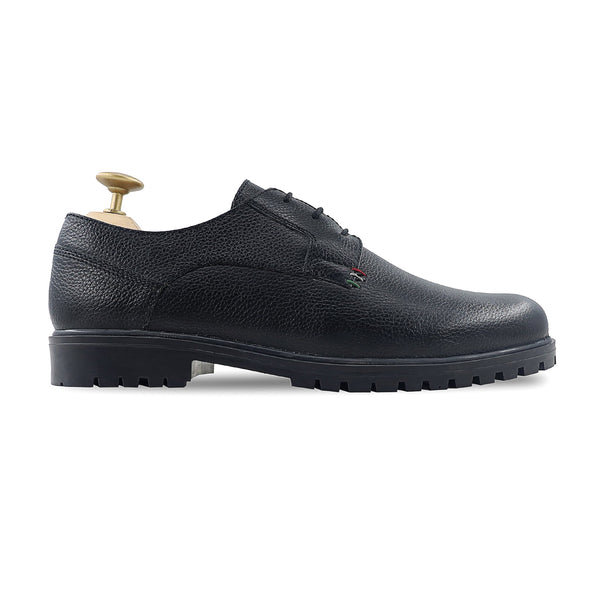 Demian - Men's Black Pebble Grain Derby Shoe