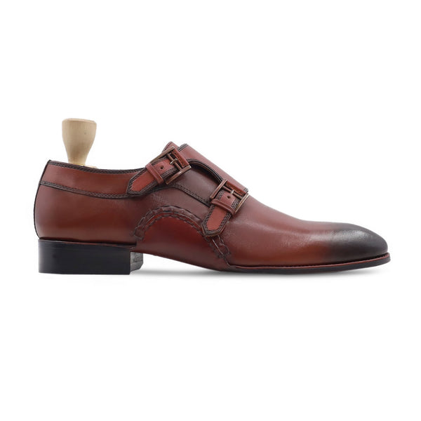 Uzice - Men's Oxblood Calf Leather Double Monkstrap