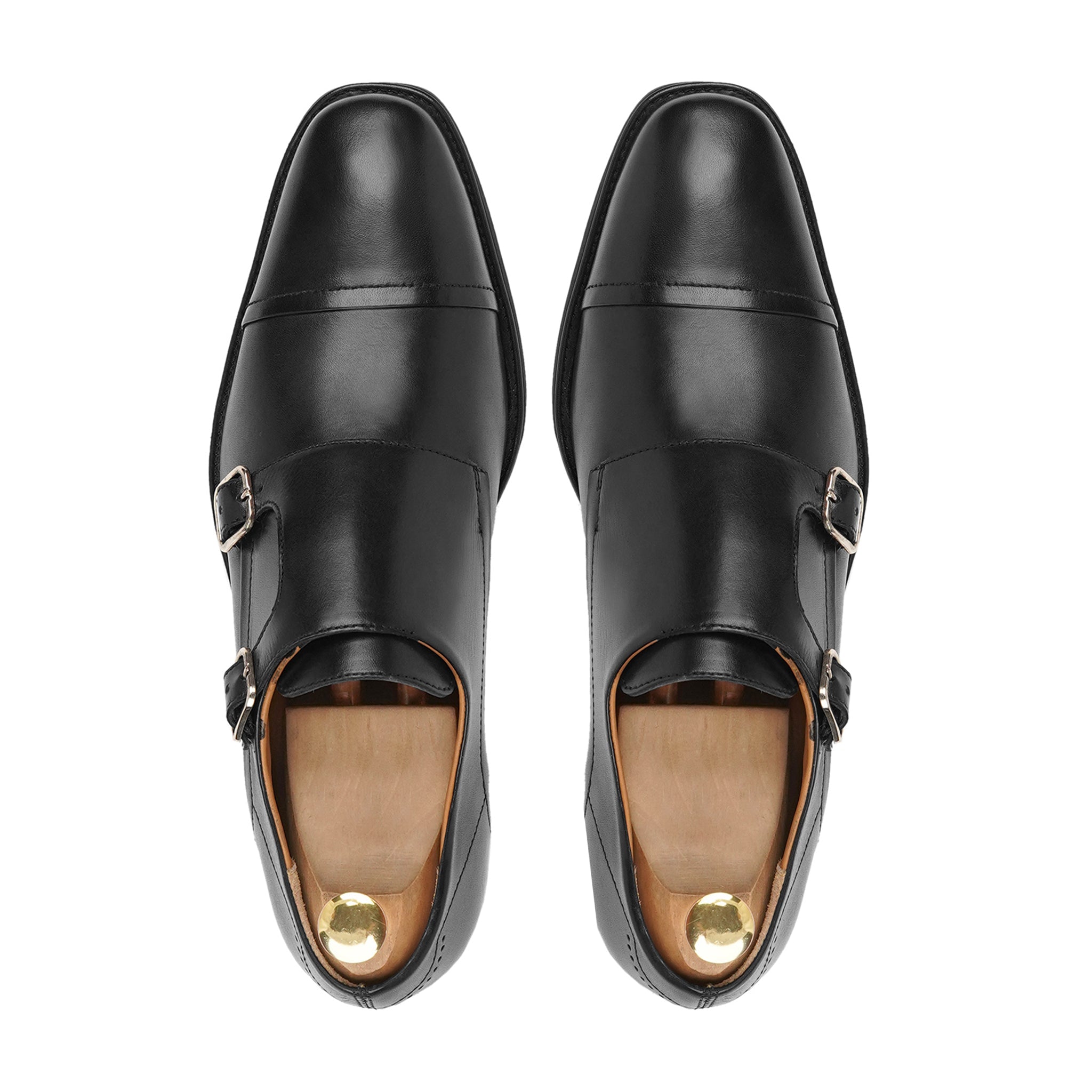 Sanford -Men's Black Calf Leather Double Monkstrap Shoe