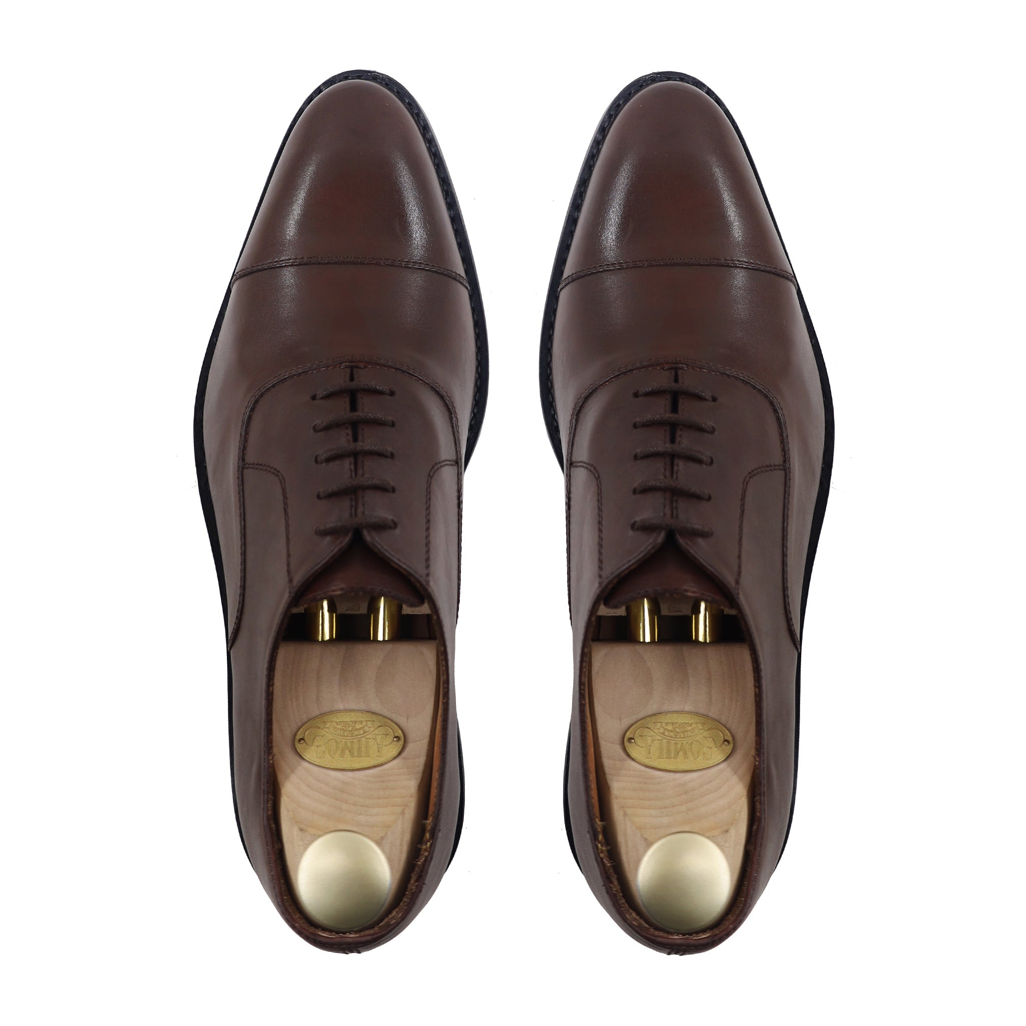 Ezio - Men's Dark Brown Calf Leather Oxford Shoe