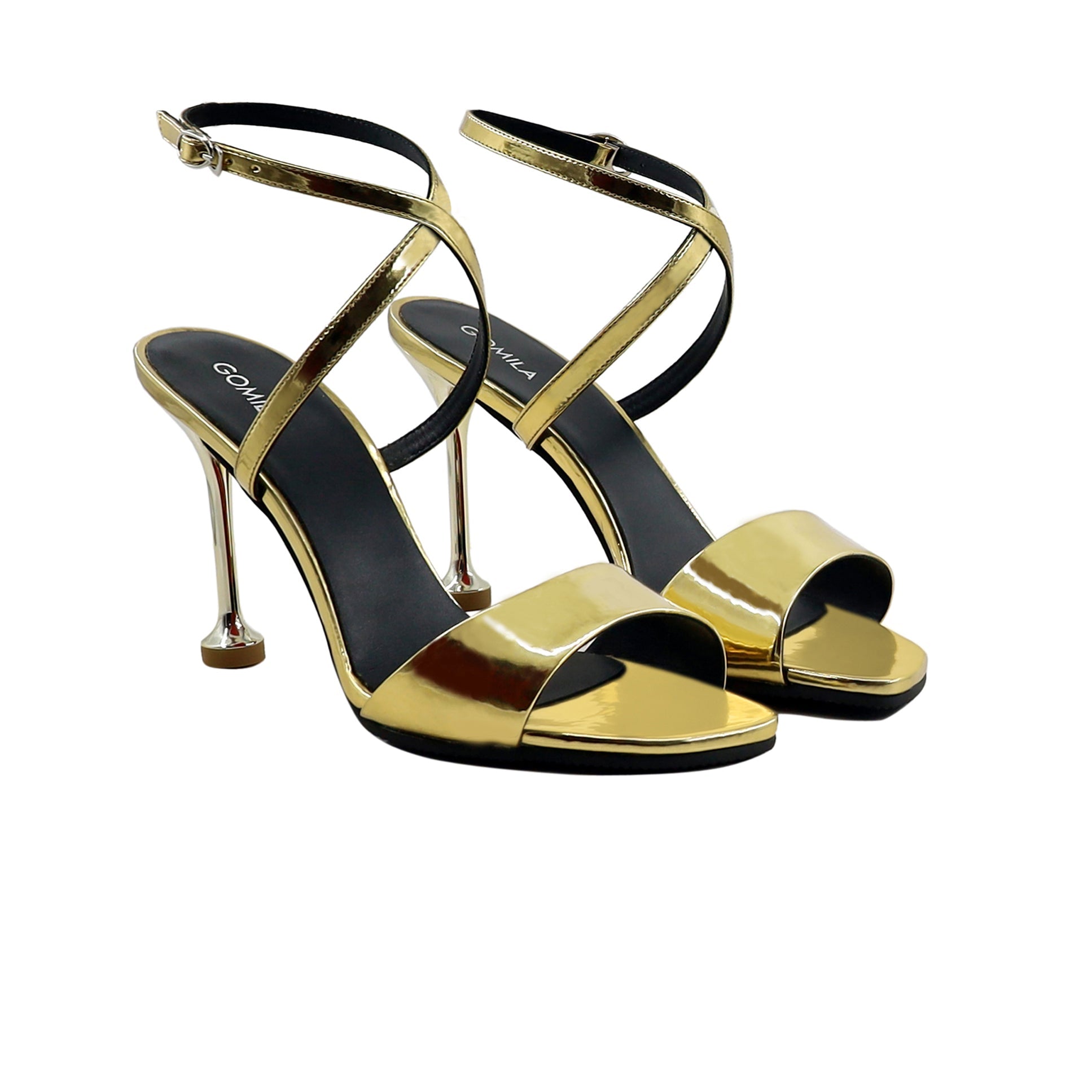 Anna - Women's Golden Strapped Heels